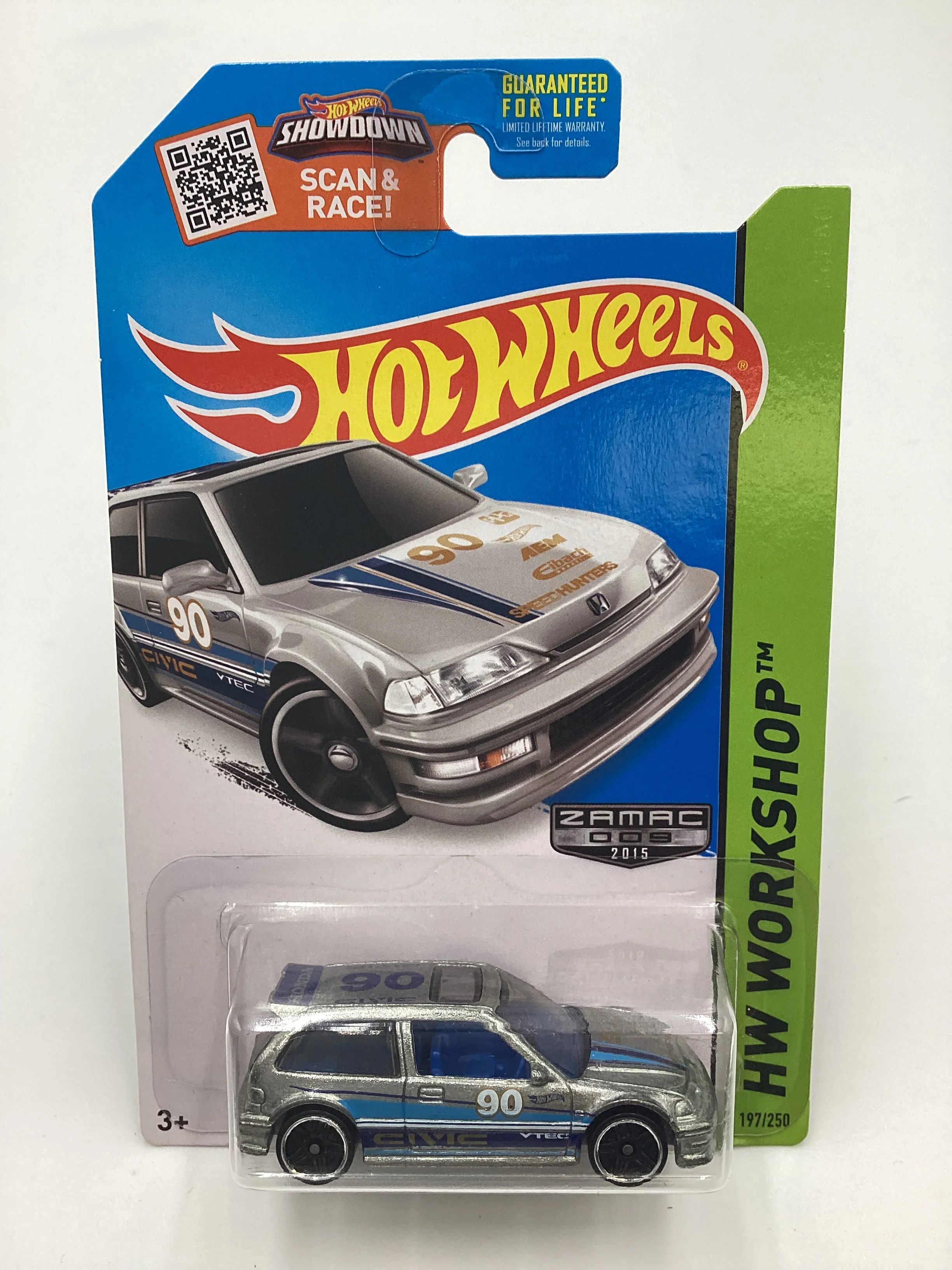 2015 Hot Wheels #197 Zamac 009 90 Honda Civic EF W/ Protector - Image 2