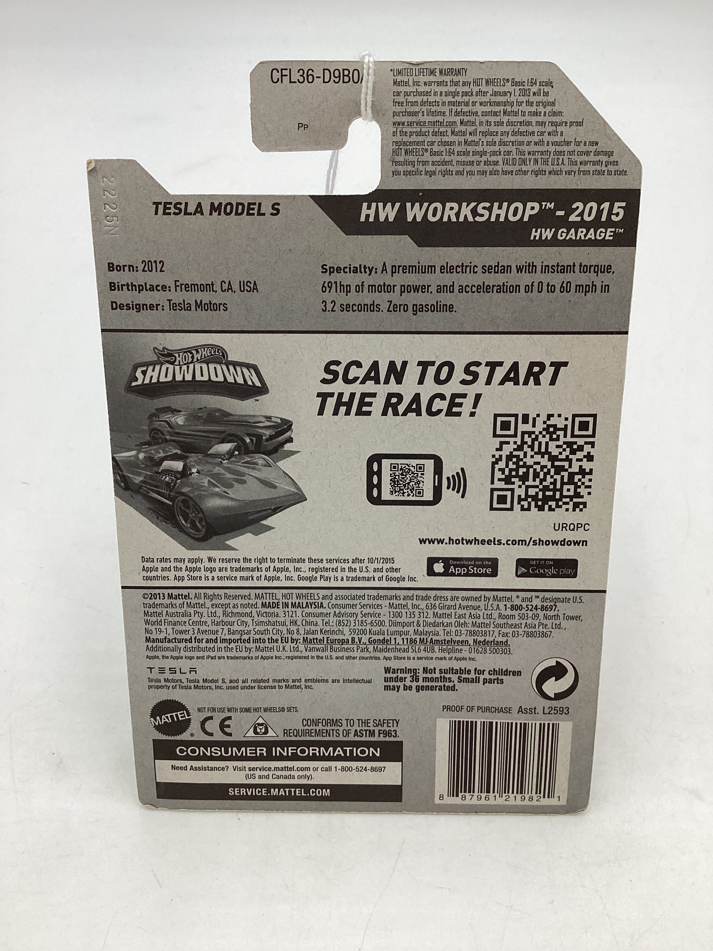 2015 Hot Wheels #217 Tesla Model S 50A - Image 7