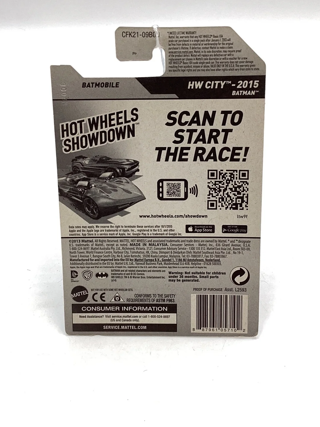 2015 Hot wheels #63 Batmobile 119H - Image 6