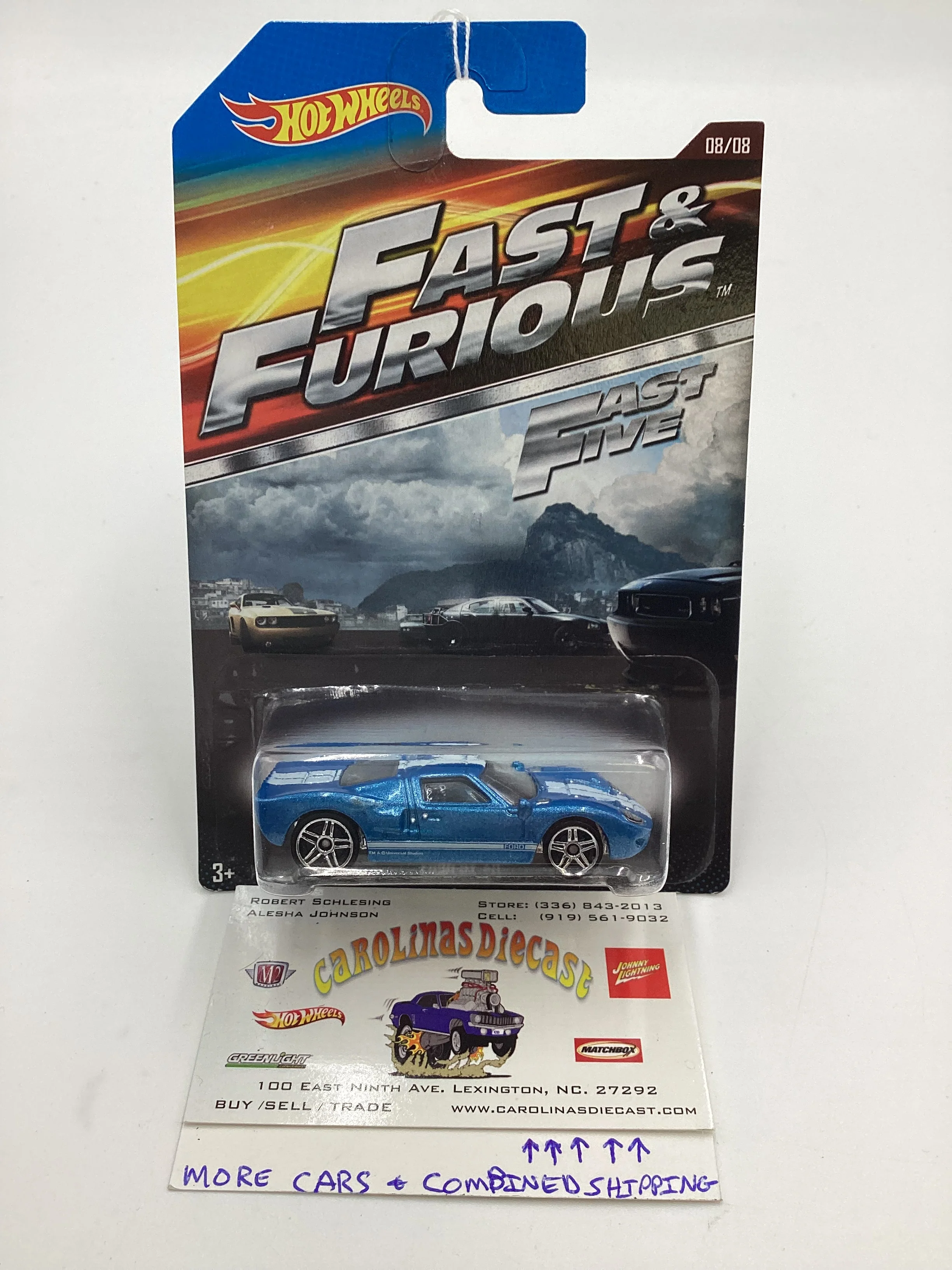 2015 Hot Wheels Fast & Furious #8 Ford Gt-40 Blue 69C