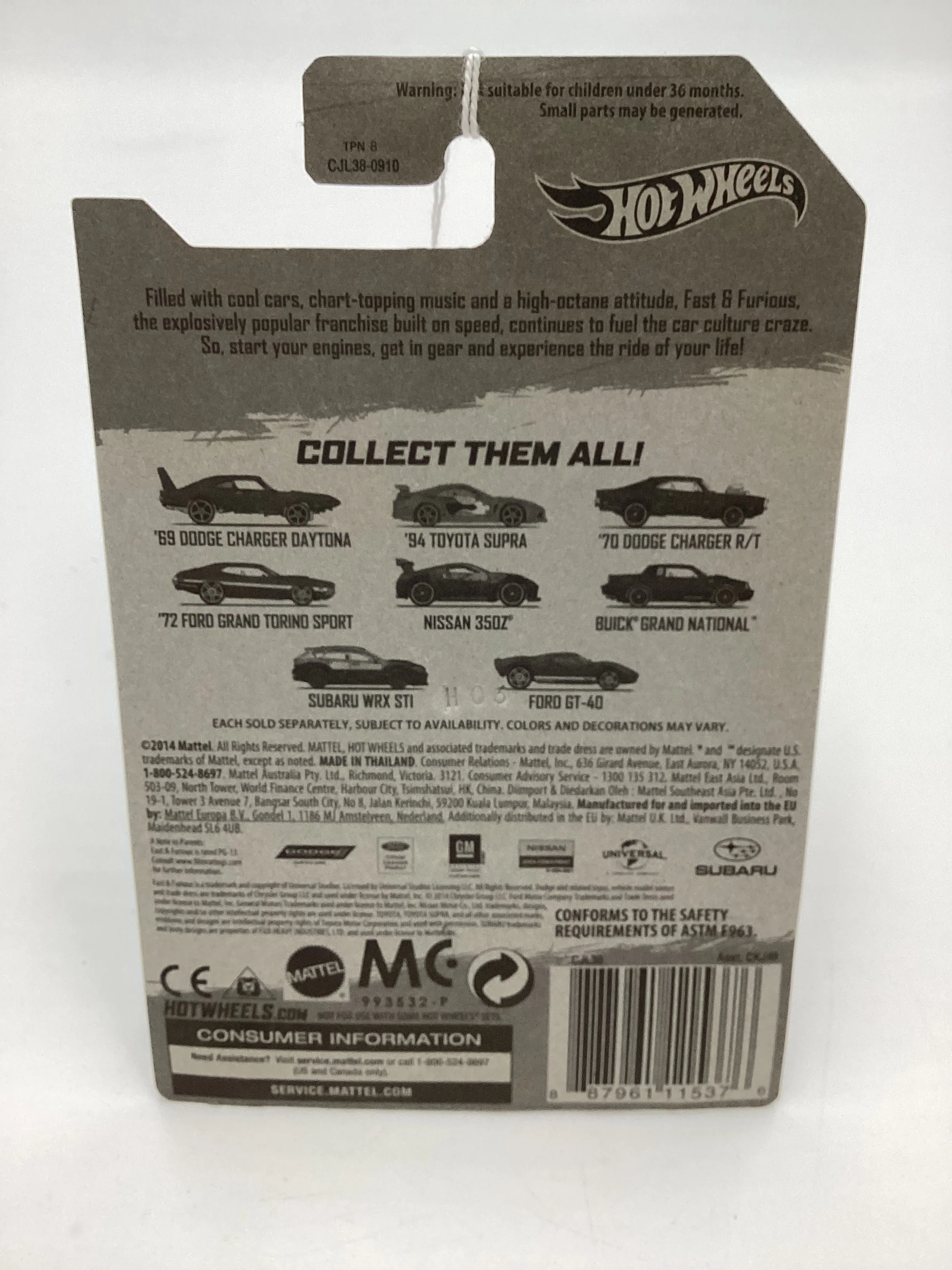 2015 Hot Wheels Fast & Furious #8 Ford Gt-40 Blue 69C - Image 7