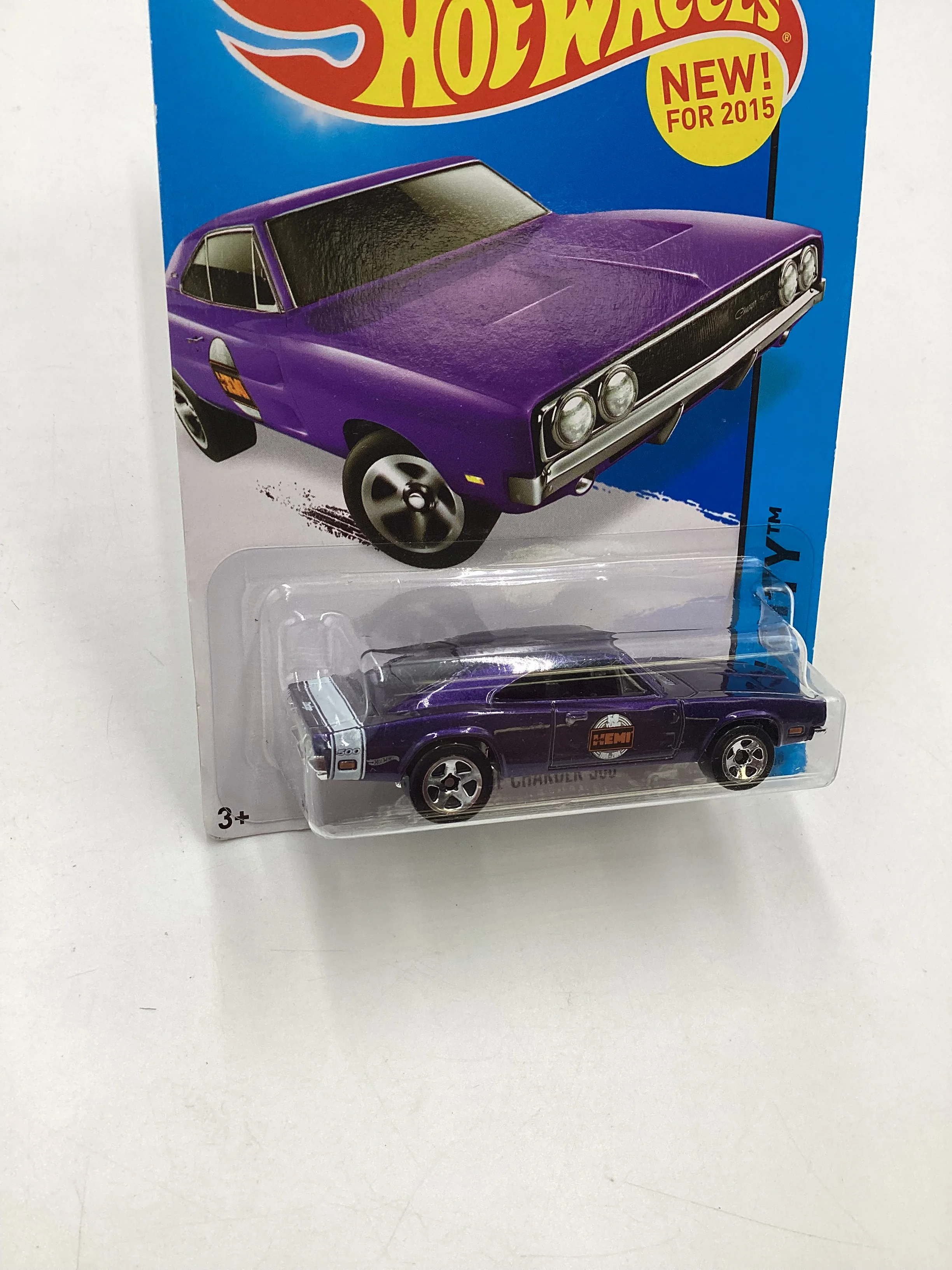 2015 Hot wheels HW City #19 69 Dodge Charger 500 Purple 57F - Image 5