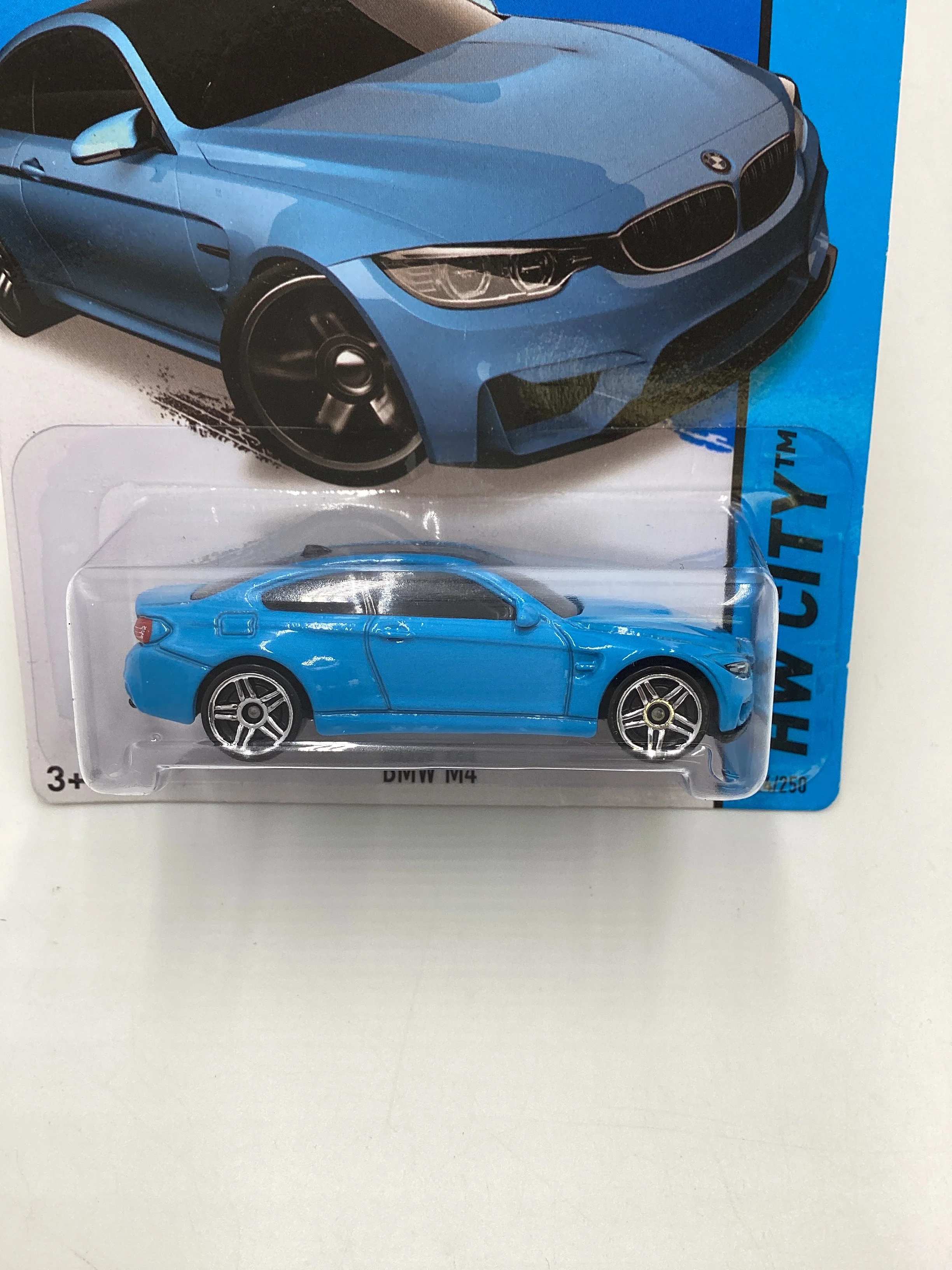 2015 Hot wheels HW City #24 Blue BMW M4 - Image 3