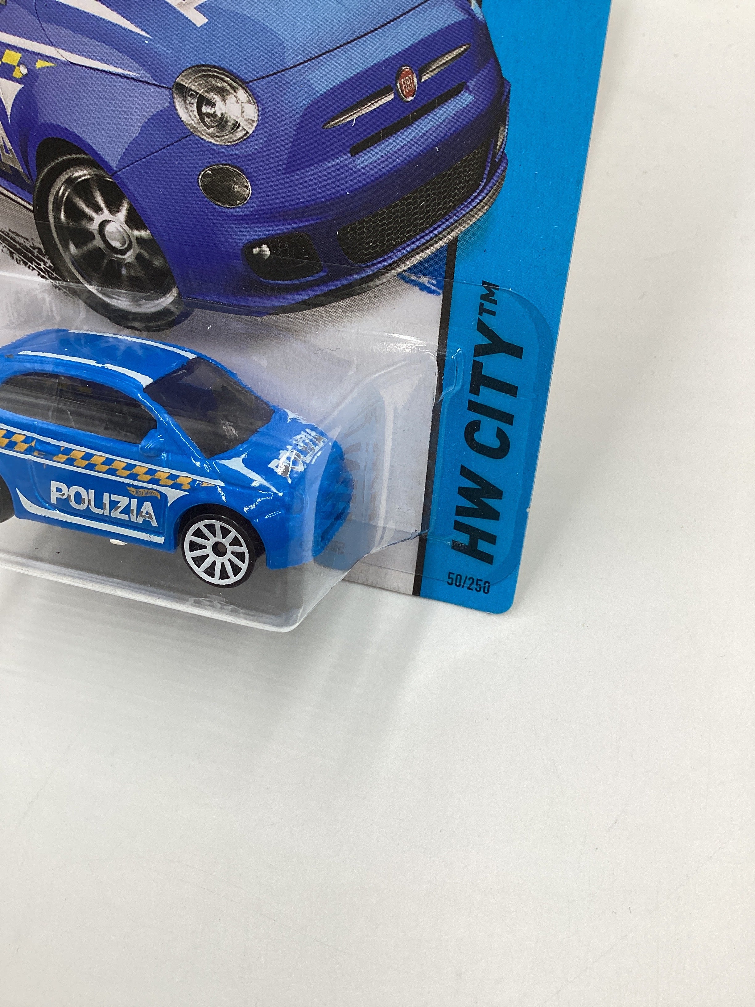 2015 Hot wheels HW City #50 Blue Fiat 500 64A - Image 4