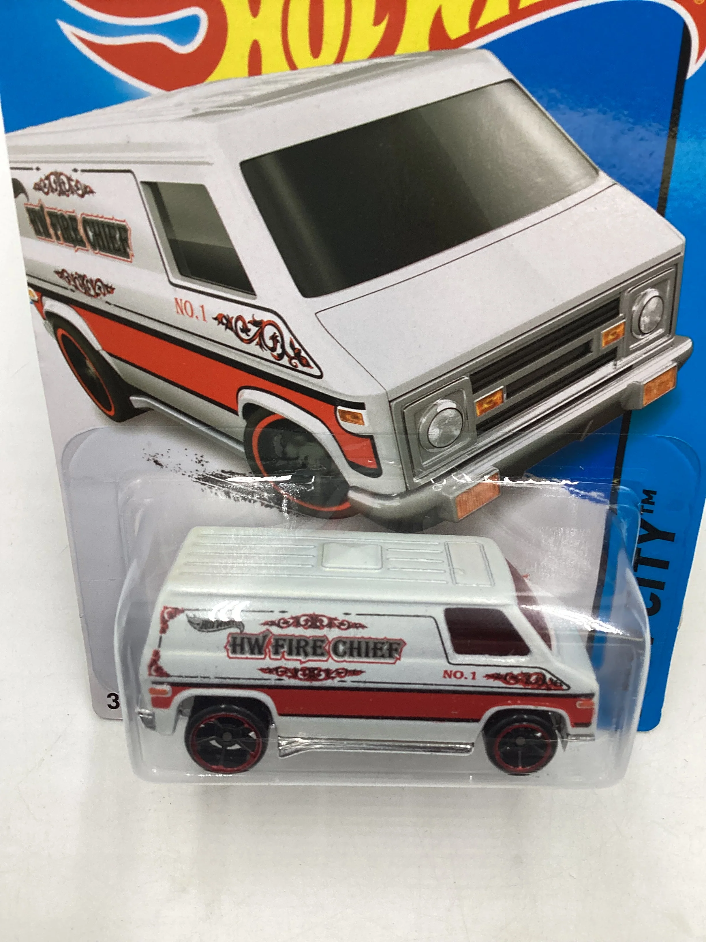 2015 Hot wheels HW City #55 Super Van White 14G - Image 6