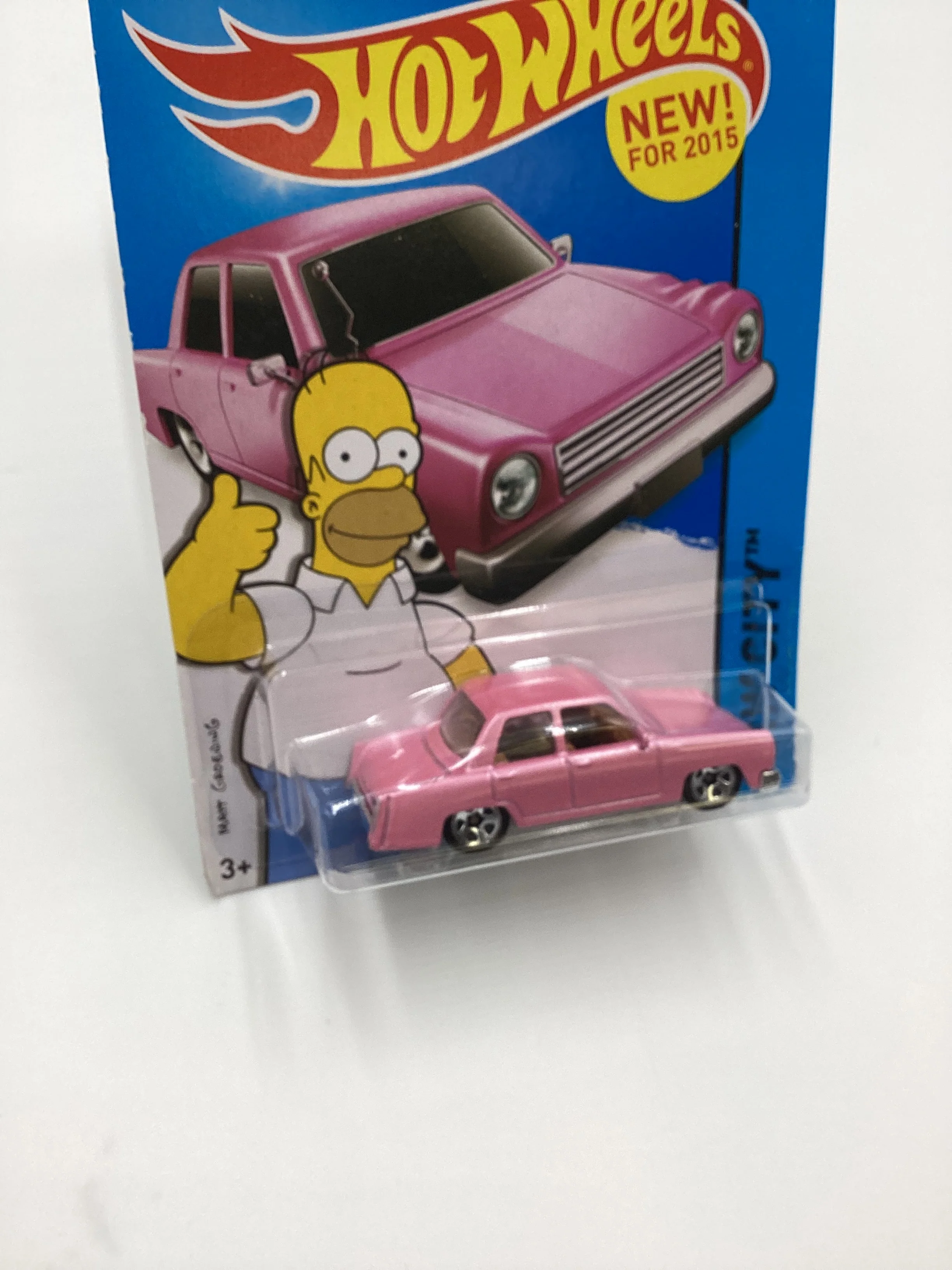 2015 Hot wheels HW City #56 The Simpsons Family Car Pink 122A - Image 5