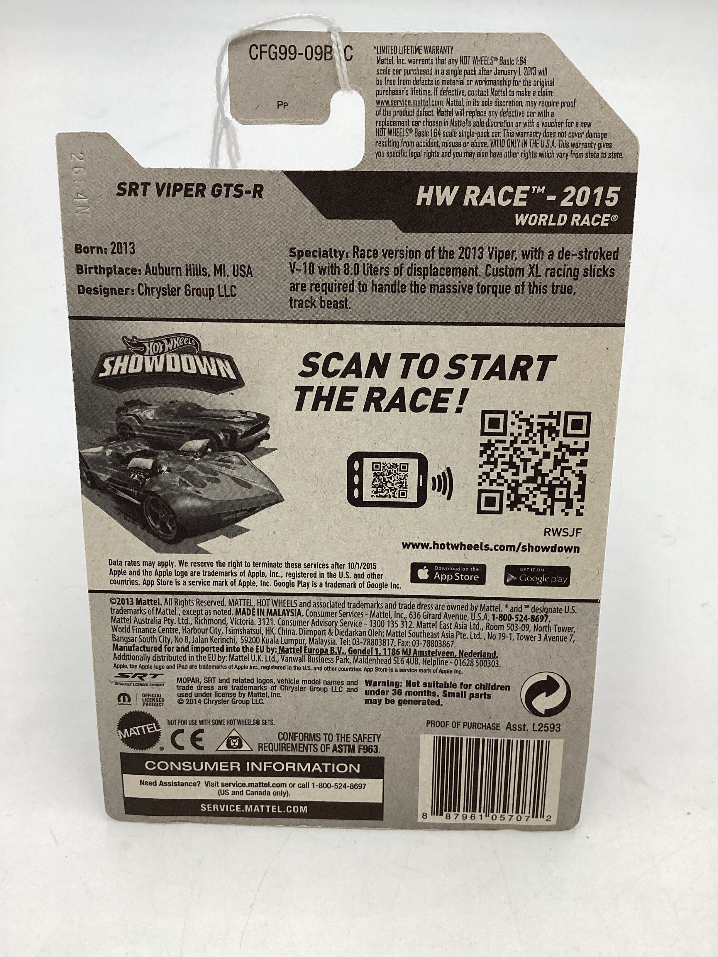 2015 Hot Wheels HW Race #150 SRT Viper GTS-R Silver 60E - Image 7