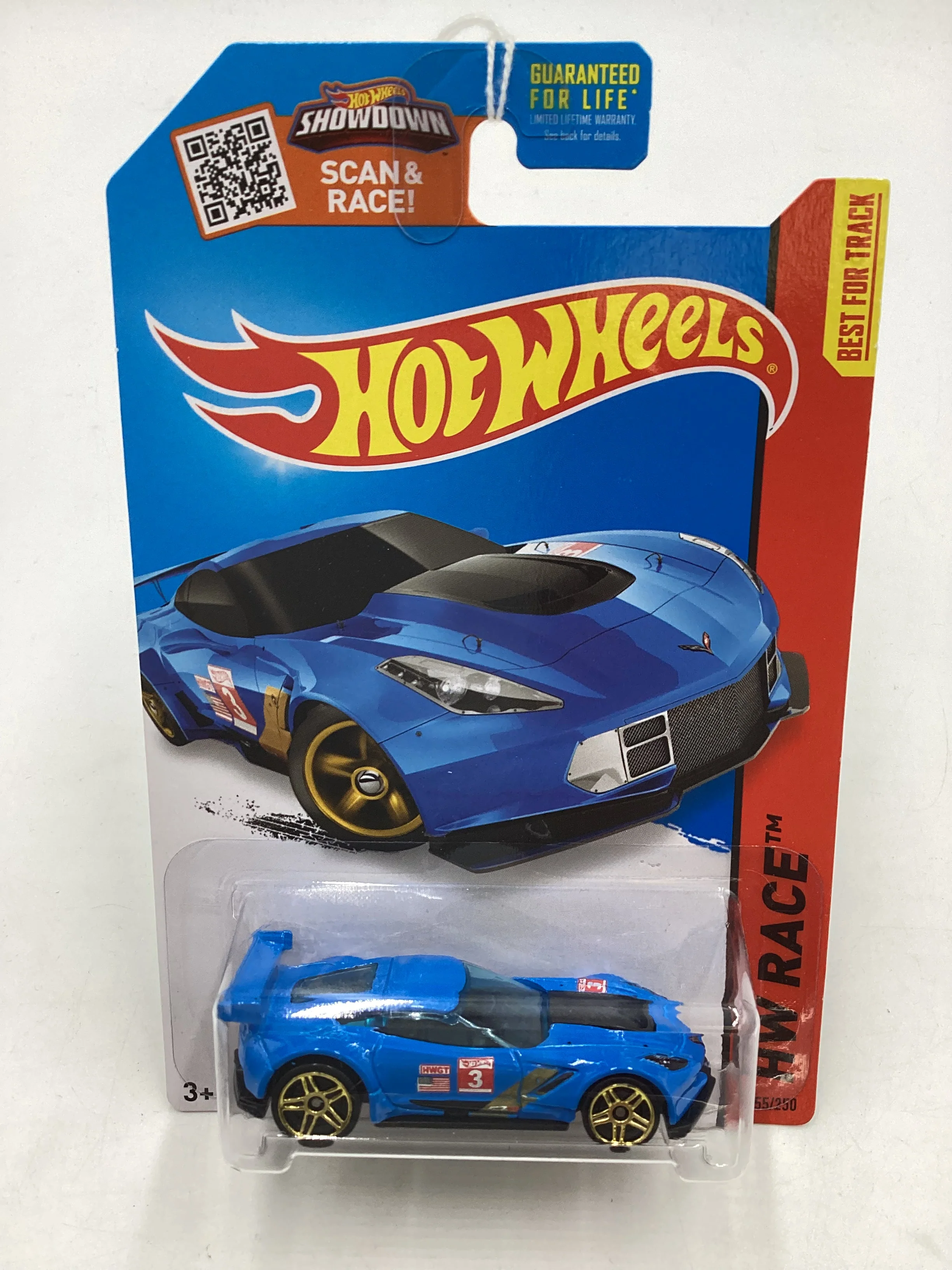 2015 Hot Wheels HW Race #155 Corvette C7.R C7R Blue 2B - Image 2