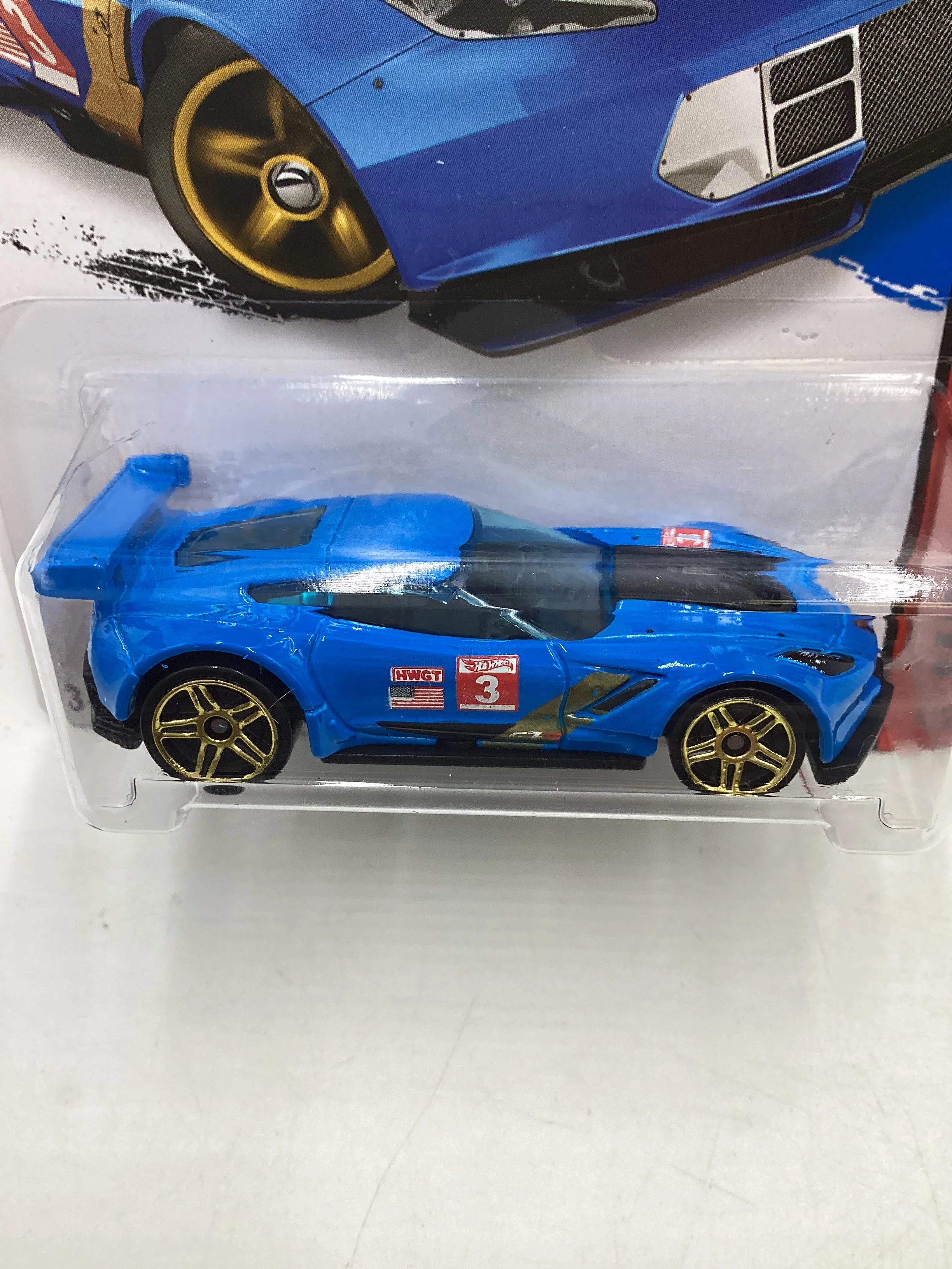 2015 Hot Wheels HW Race #155 Corvette C7.R C7R Blue 2B - Image 3