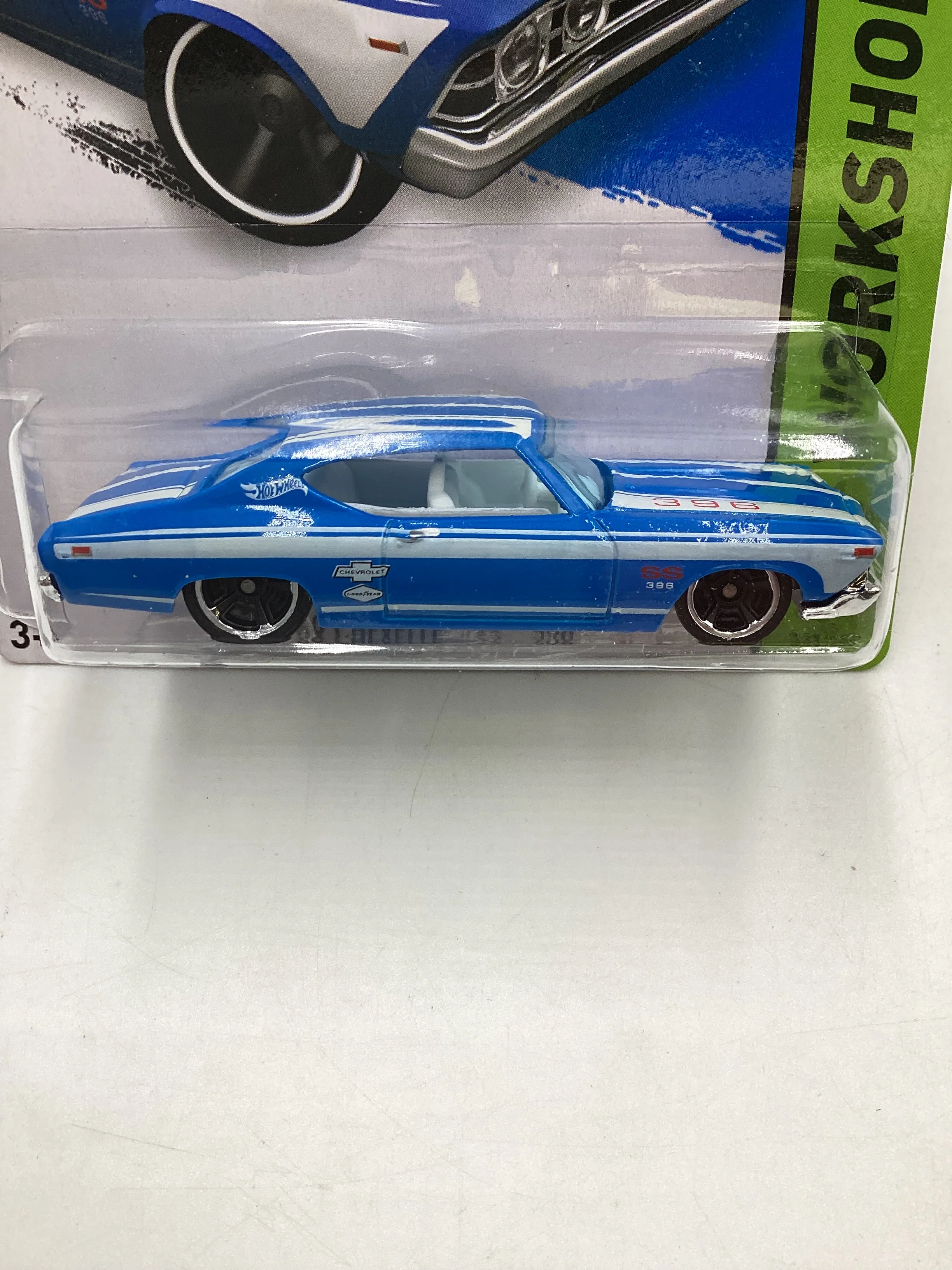 2015 Hot Wheels Kmart Exclusive #231 69 Chevelle SS 396 Blue 12D - Image 3