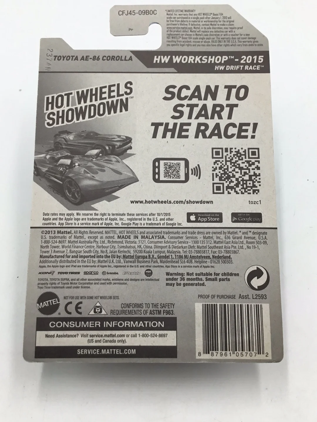 2015 hot wheels super treasure hunt Toyota AE-86 Corolla #239 with protector - Image 6