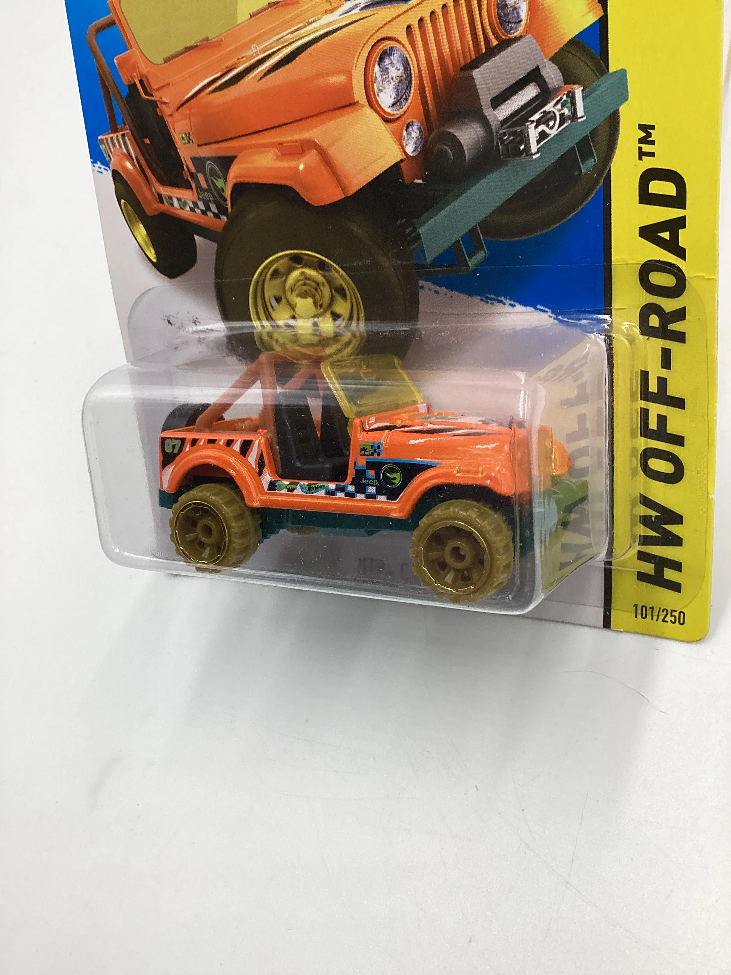 2015 Hot Wheels Treasure Hunt #101 Jeep CJ-7 Orange 283B - Image 3