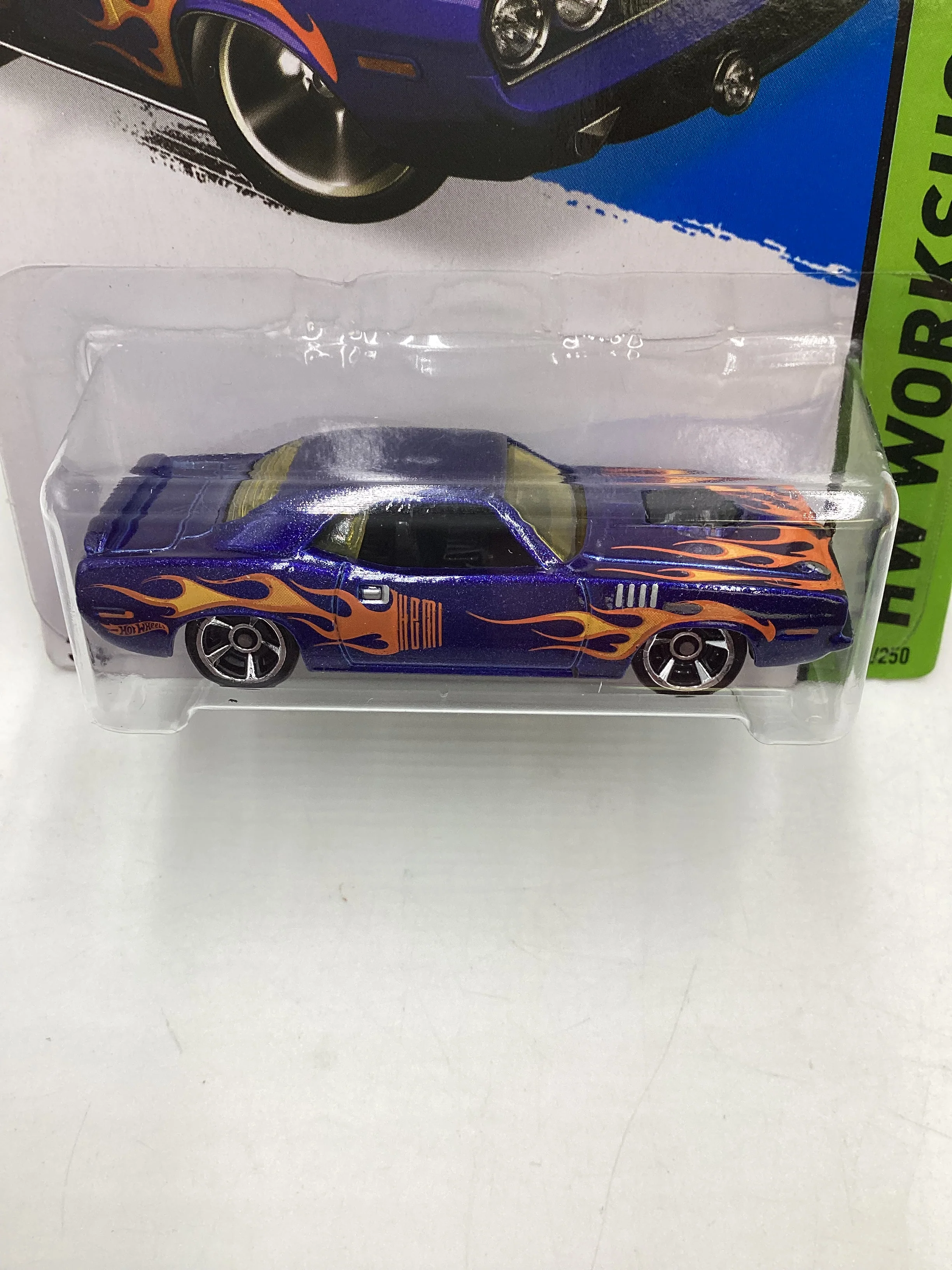 2015 Hot Wheels Workshop #210 71 Hemi Cuda Blue 55C - Image 3