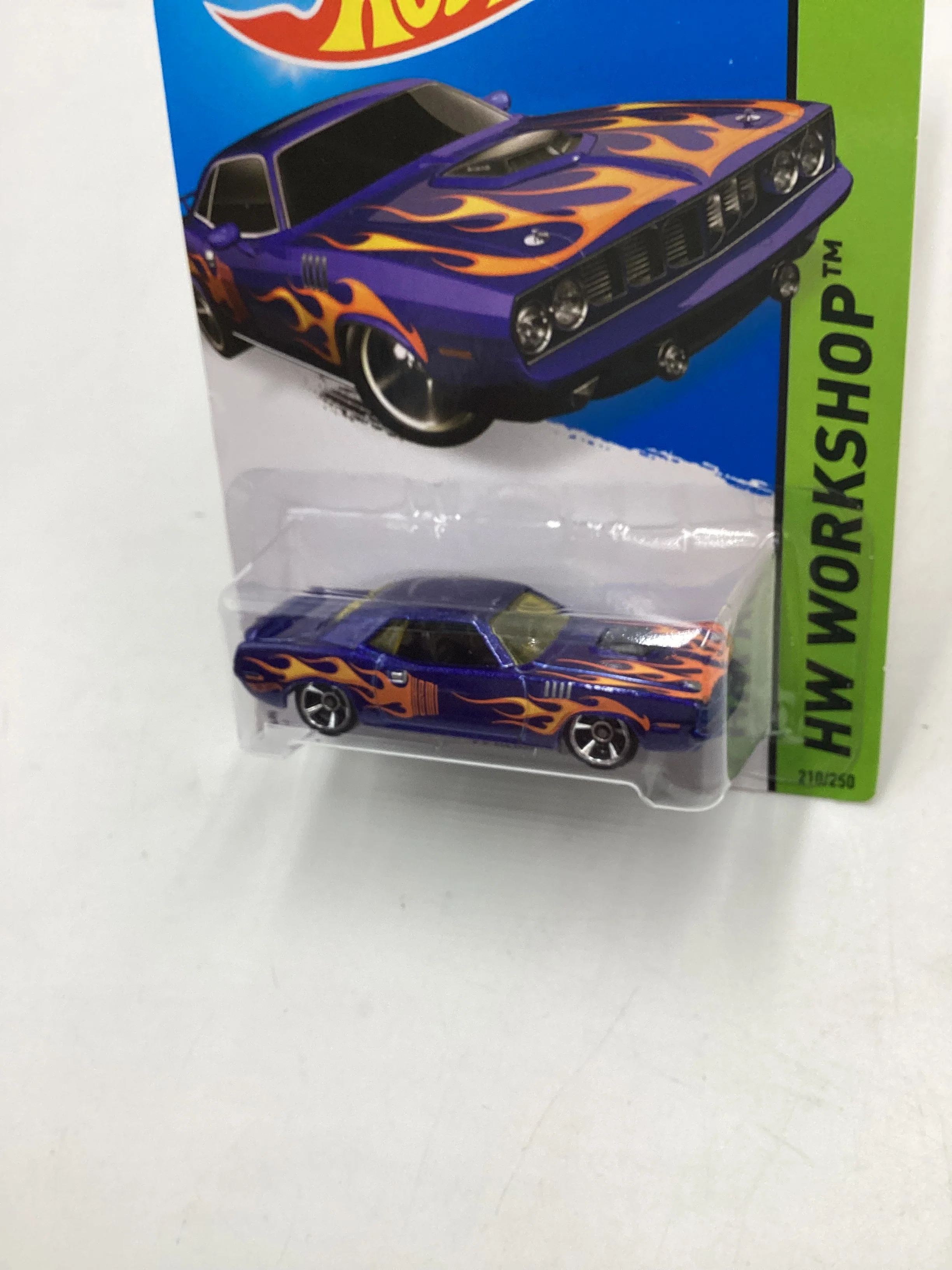 2015 Hot Wheels Workshop #210 71 Hemi Cuda Blue 55C - Image 4