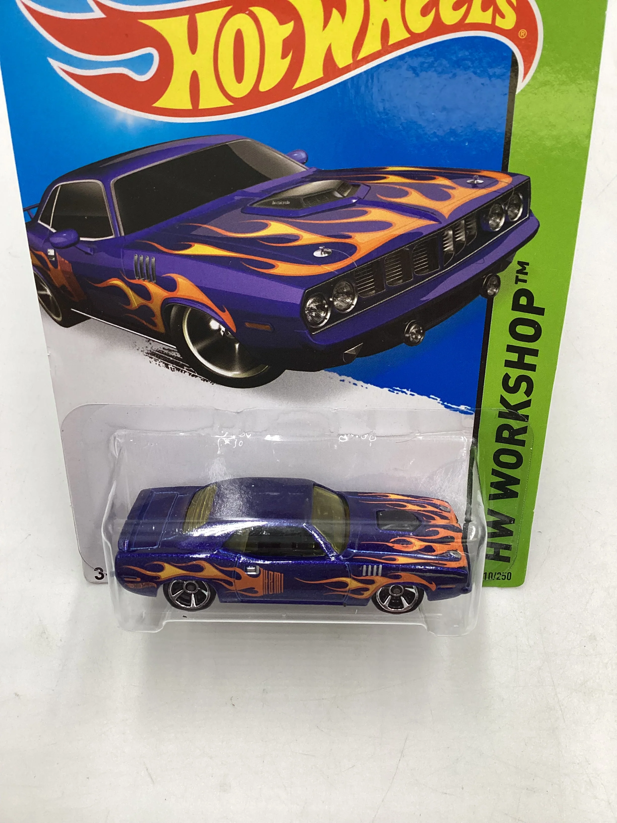 2015 Hot Wheels Workshop #210 71 Hemi Cuda Blue 55C - Image 6