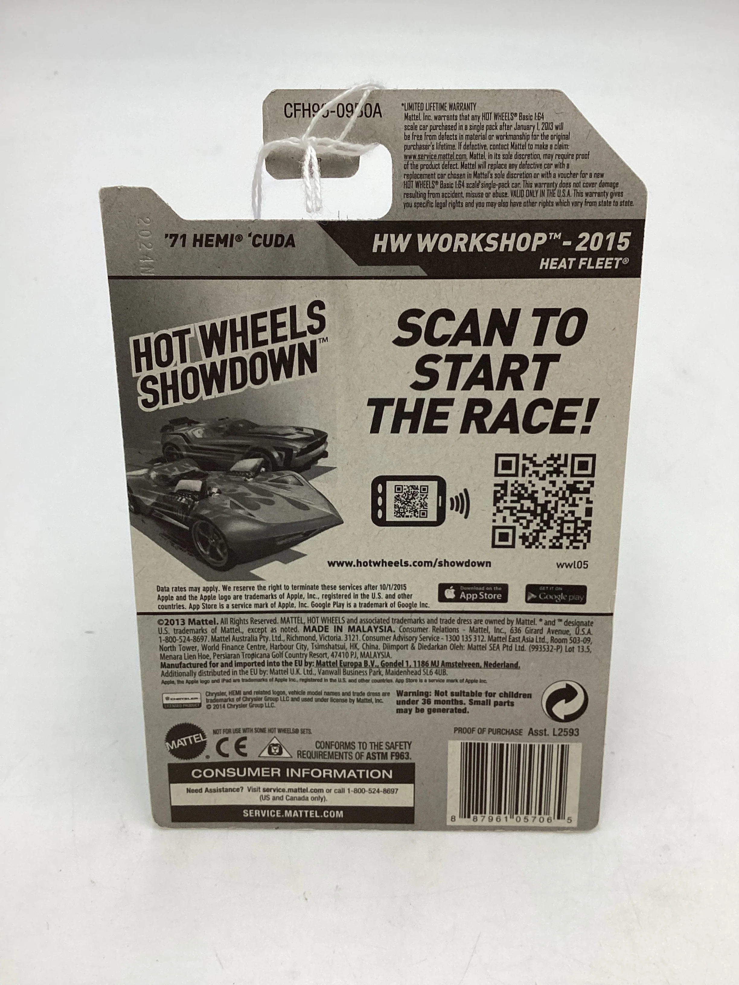 2015 Hot Wheels Workshop #210 71 Hemi Cuda Blue 55C - Image 7