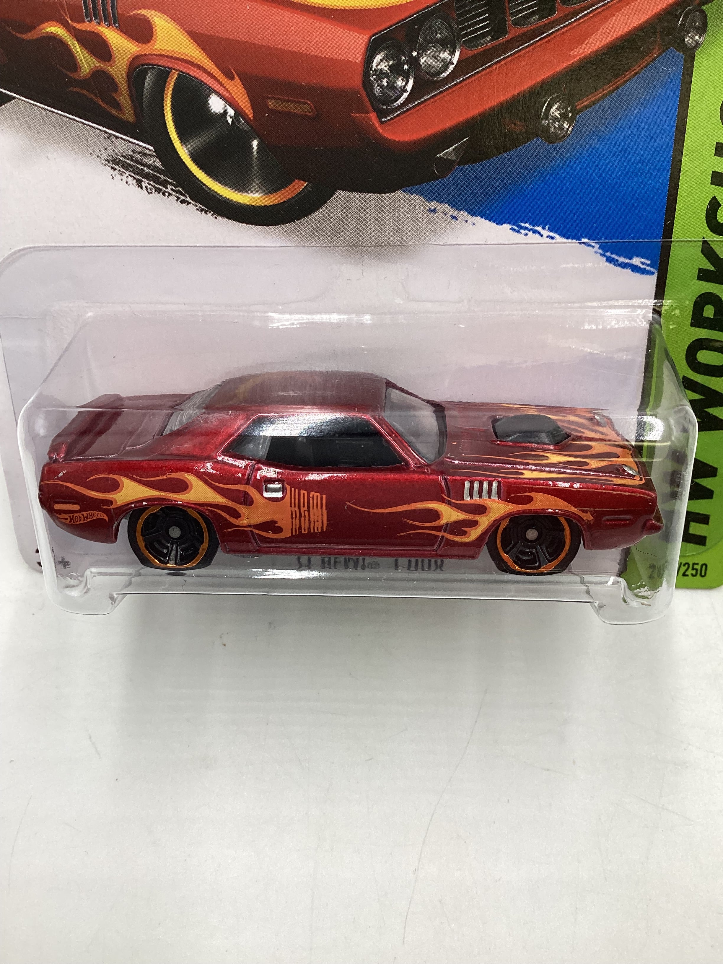 2015 Hot Wheels Workshop #210 71 Hemi Cuda Red 55C - Image 3