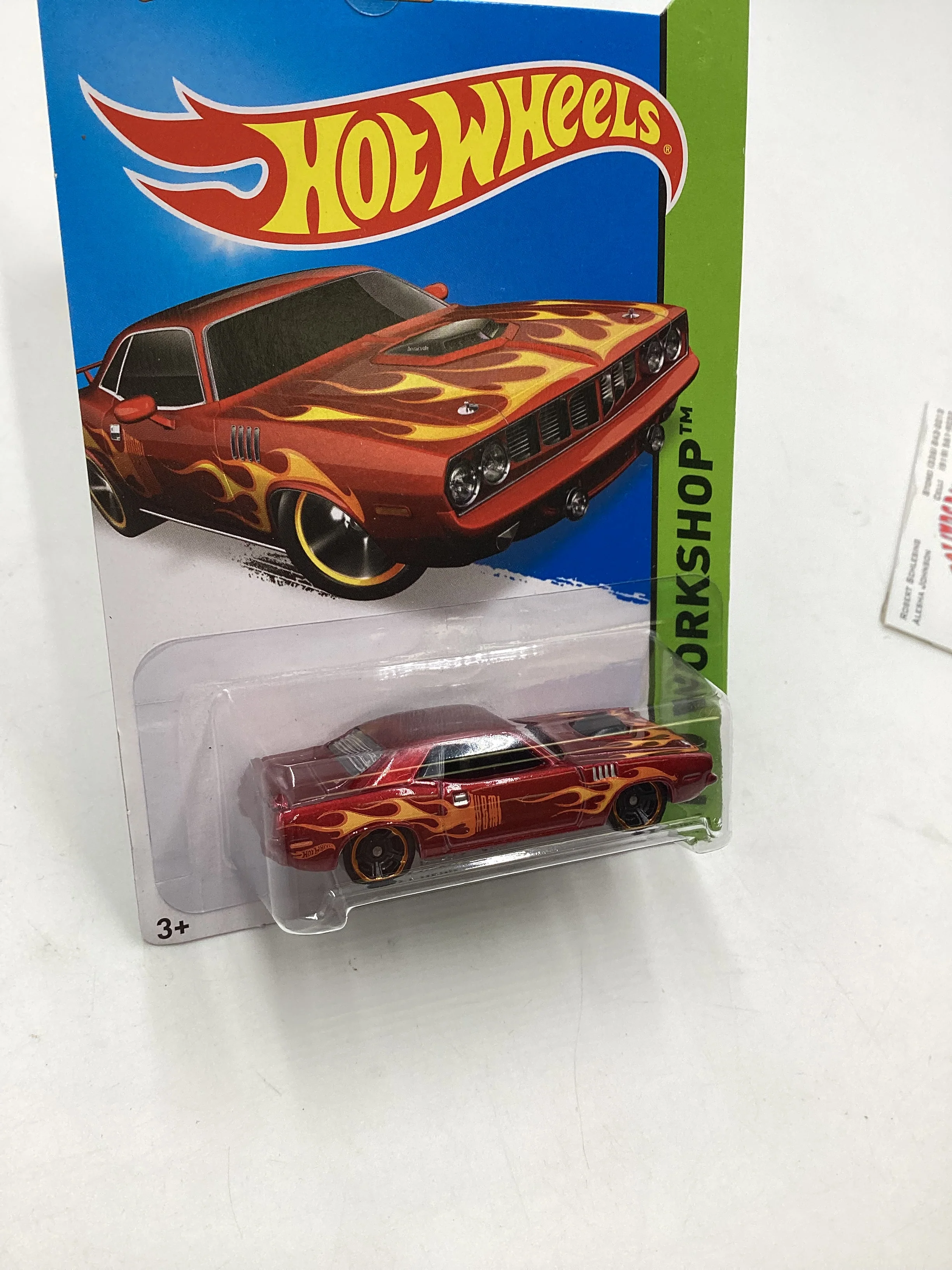 2015 Hot Wheels Workshop #210 71 Hemi Cuda Red 55C - Image 5