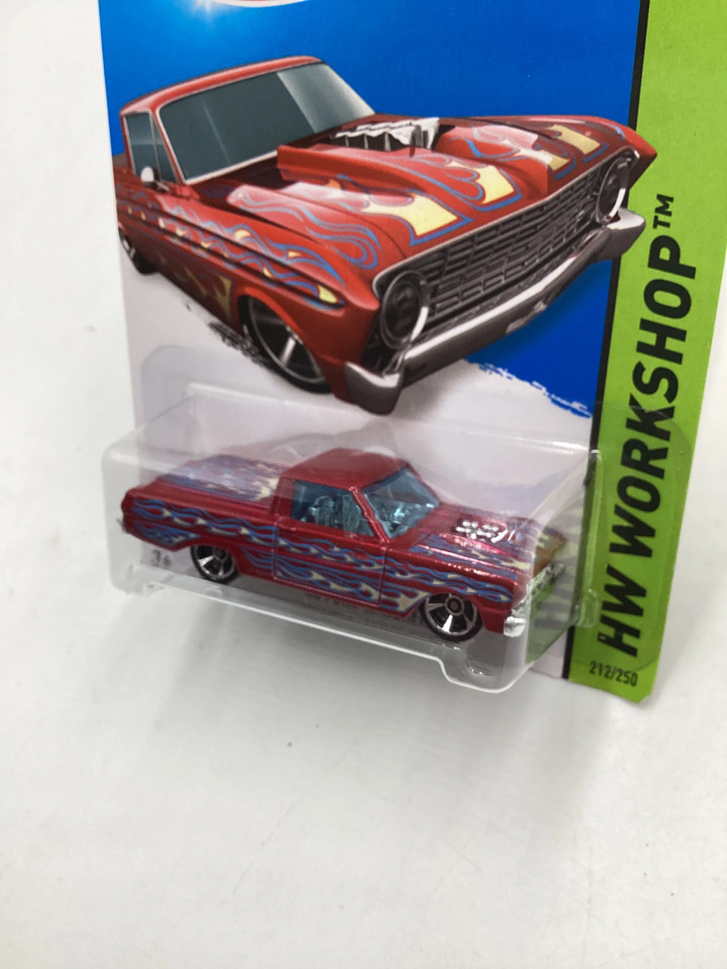 2015 Hot Wheels Workshop #212 65 Ford Ranchero Red 32E - Image 4