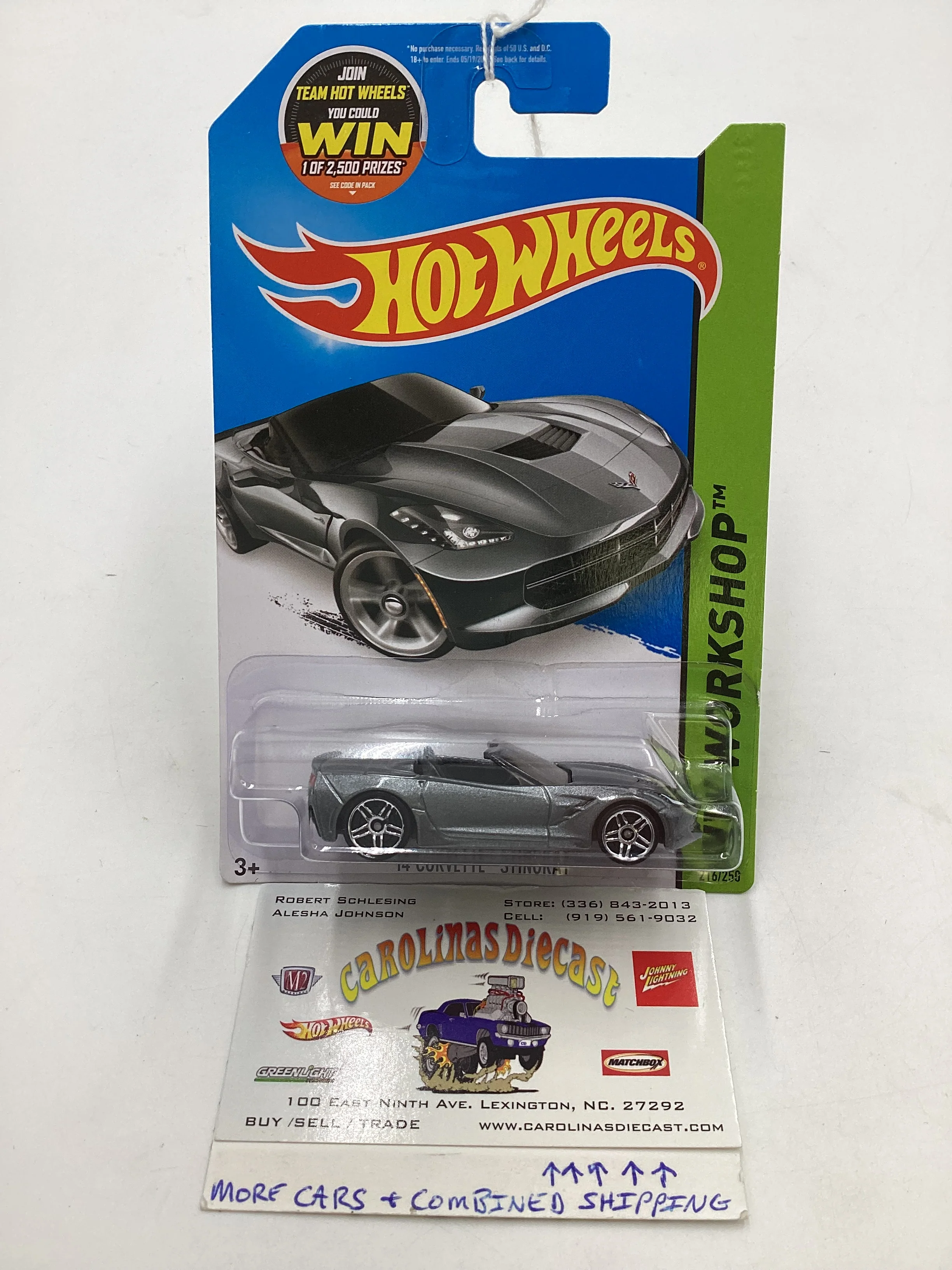 2015 Hot Wheels Workshop #216 14 Corvette Stingray Silver 4A