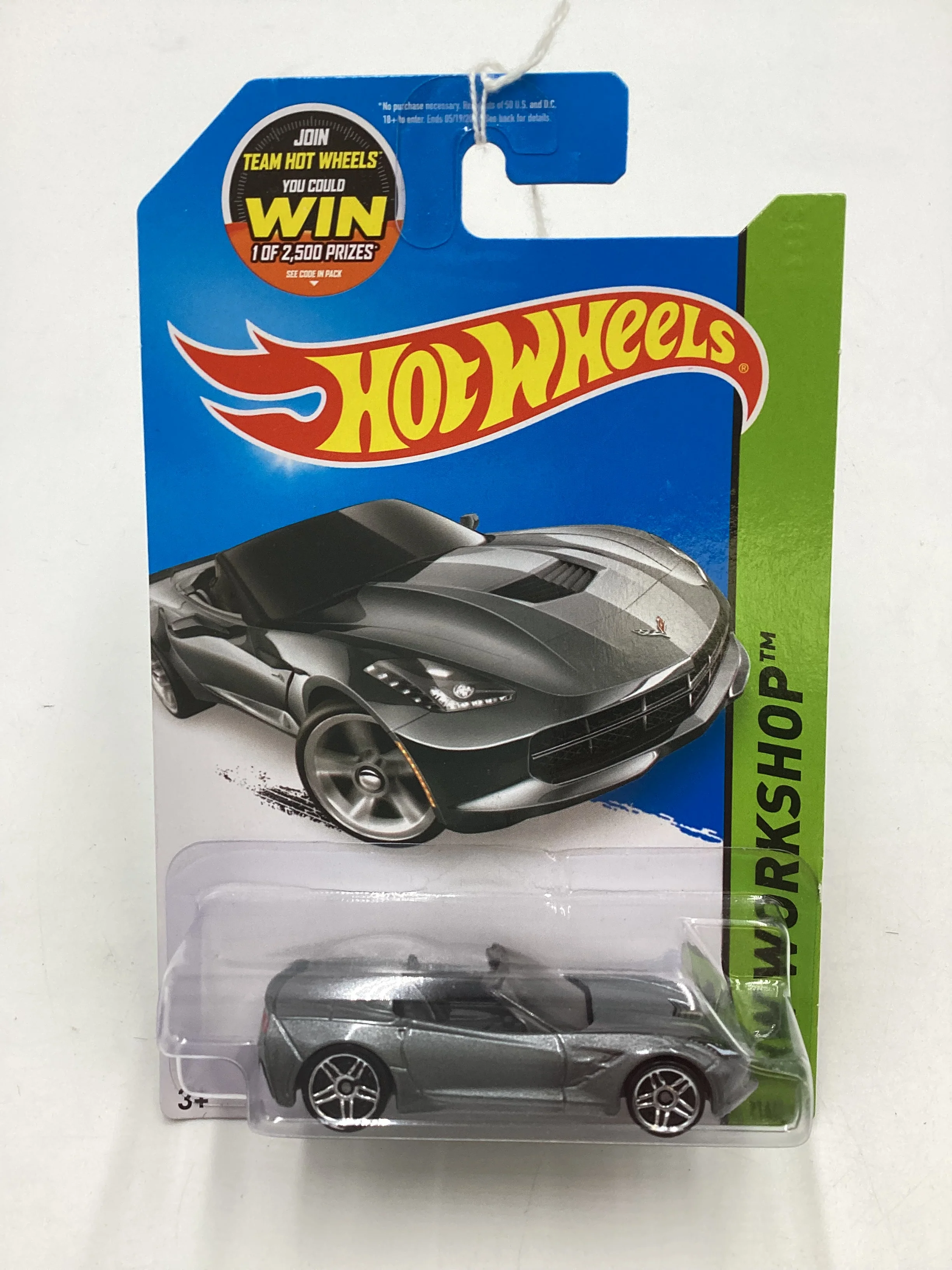 2015 Hot Wheels Workshop #216 14 Corvette Stingray Silver 4A - Image 2