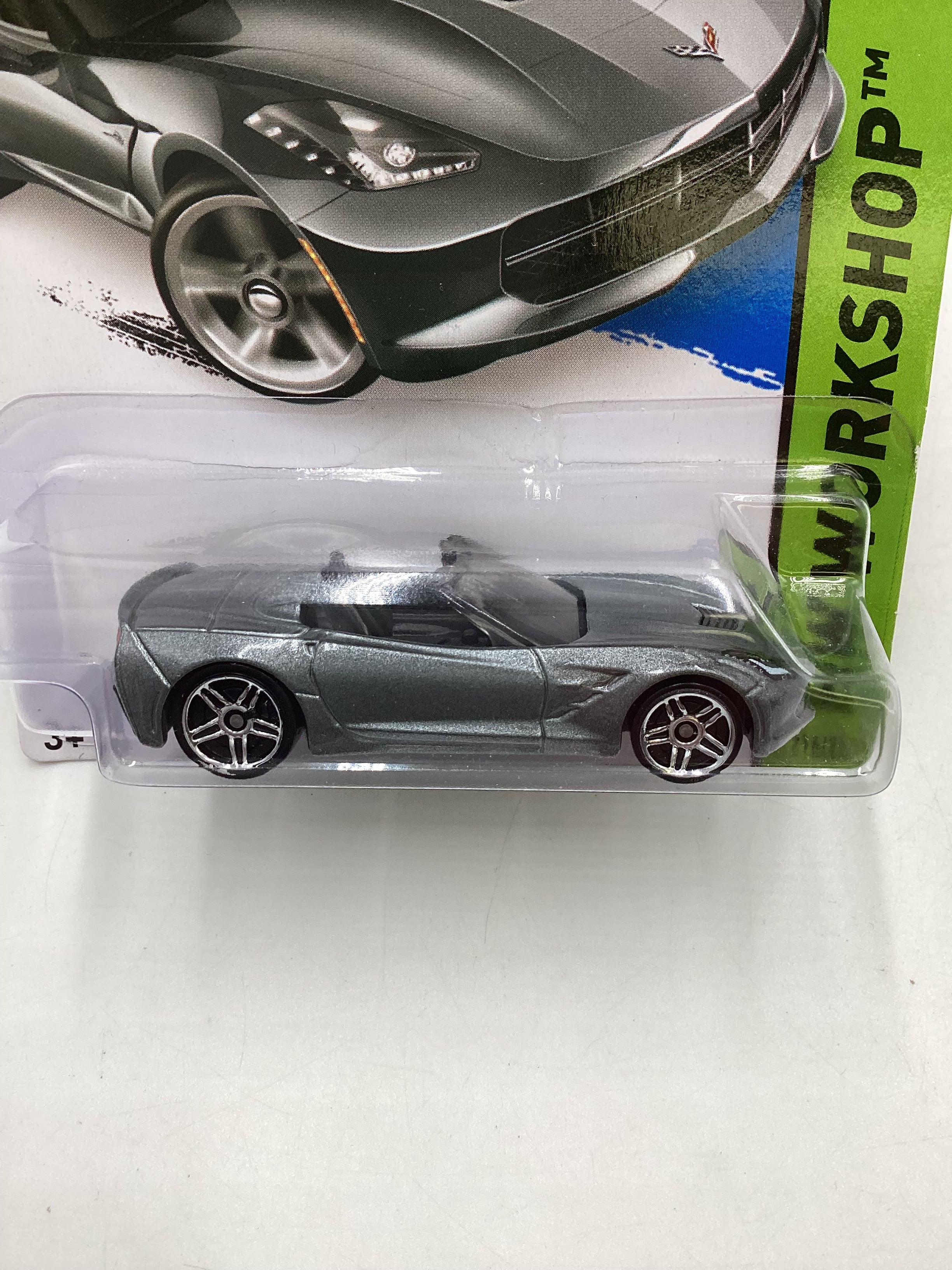 2015 Hot Wheels Workshop #216 14 Corvette Stingray Silver 4A - Image 3