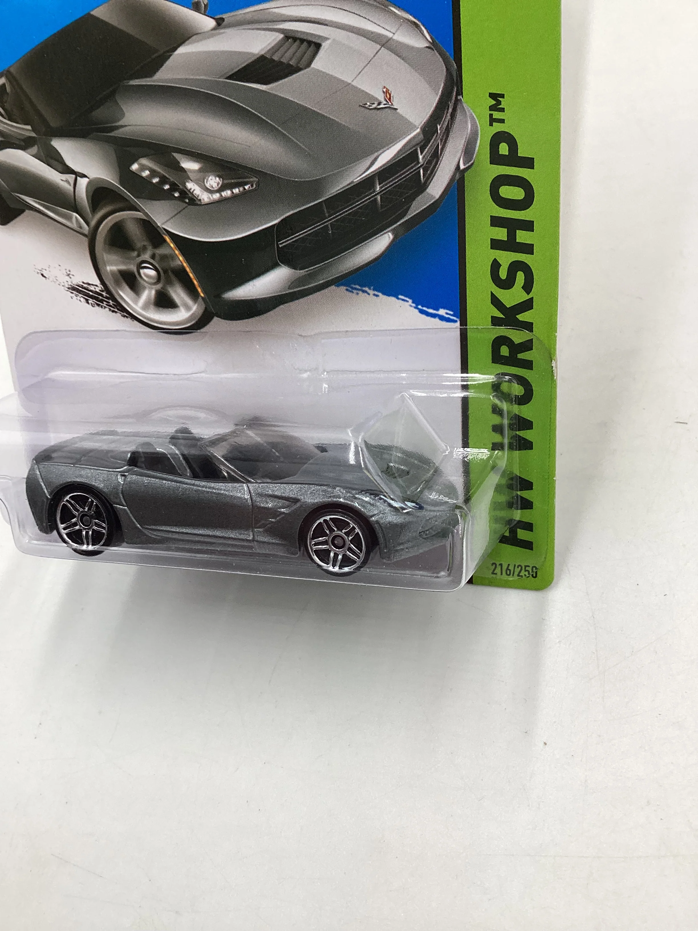 2015 Hot Wheels Workshop #216 14 Corvette Stingray Silver 4A - Image 4