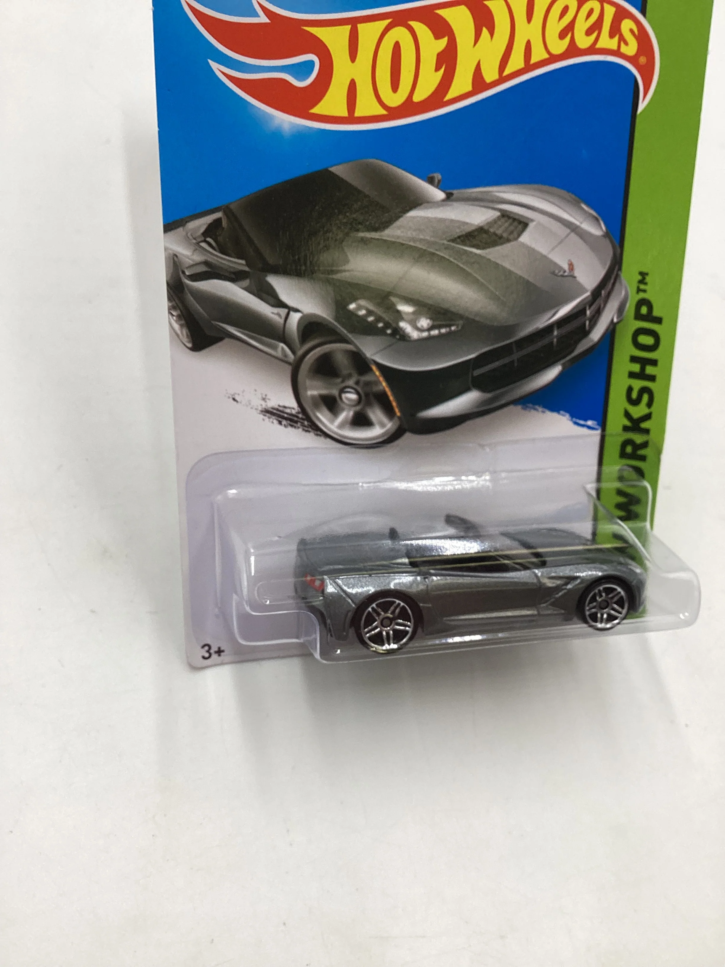 2015 Hot Wheels Workshop #216 14 Corvette Stingray Silver 4A - Image 5