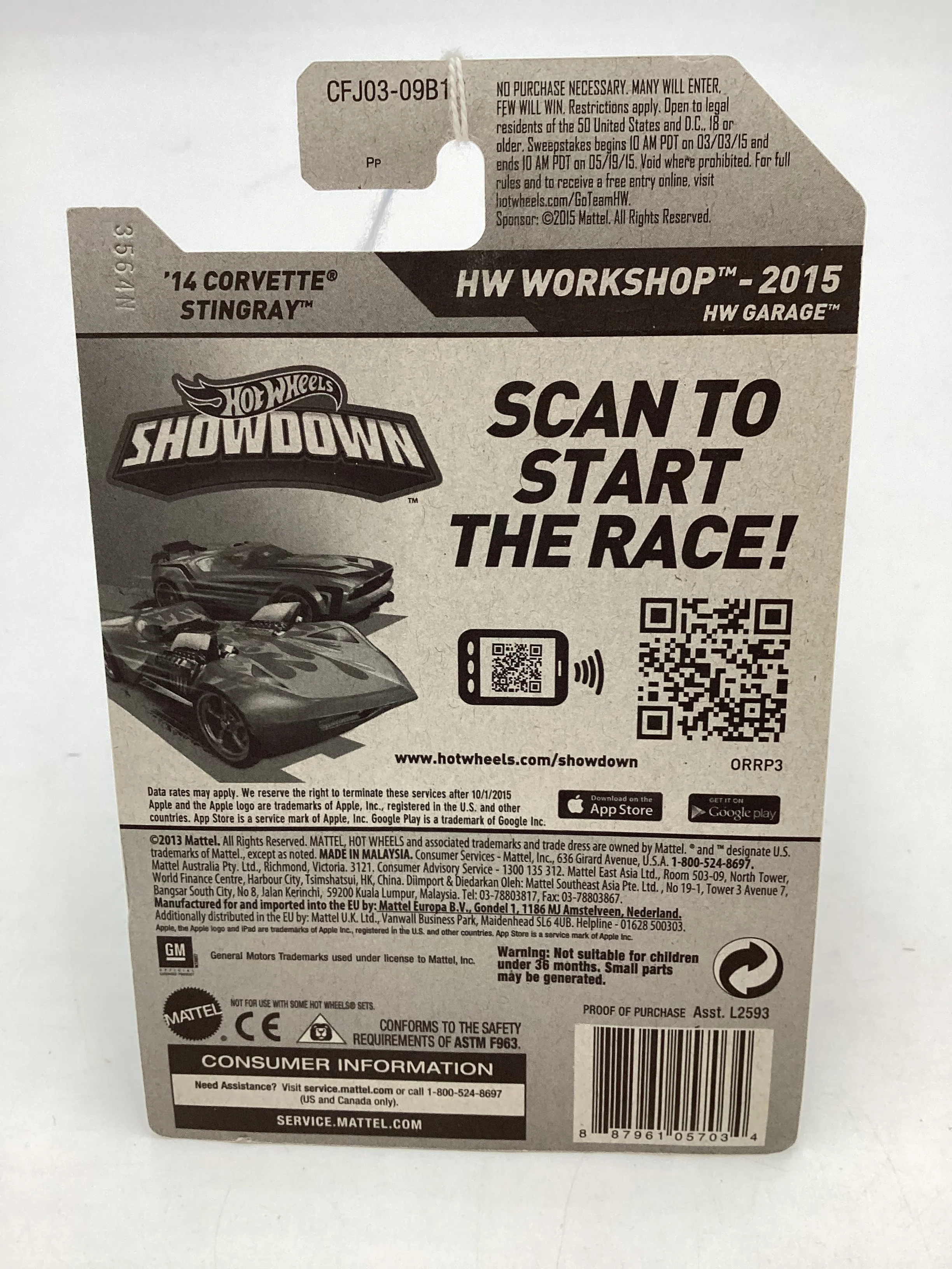 2015 Hot Wheels Workshop #216 14 Corvette Stingray Silver 4A - Image 7