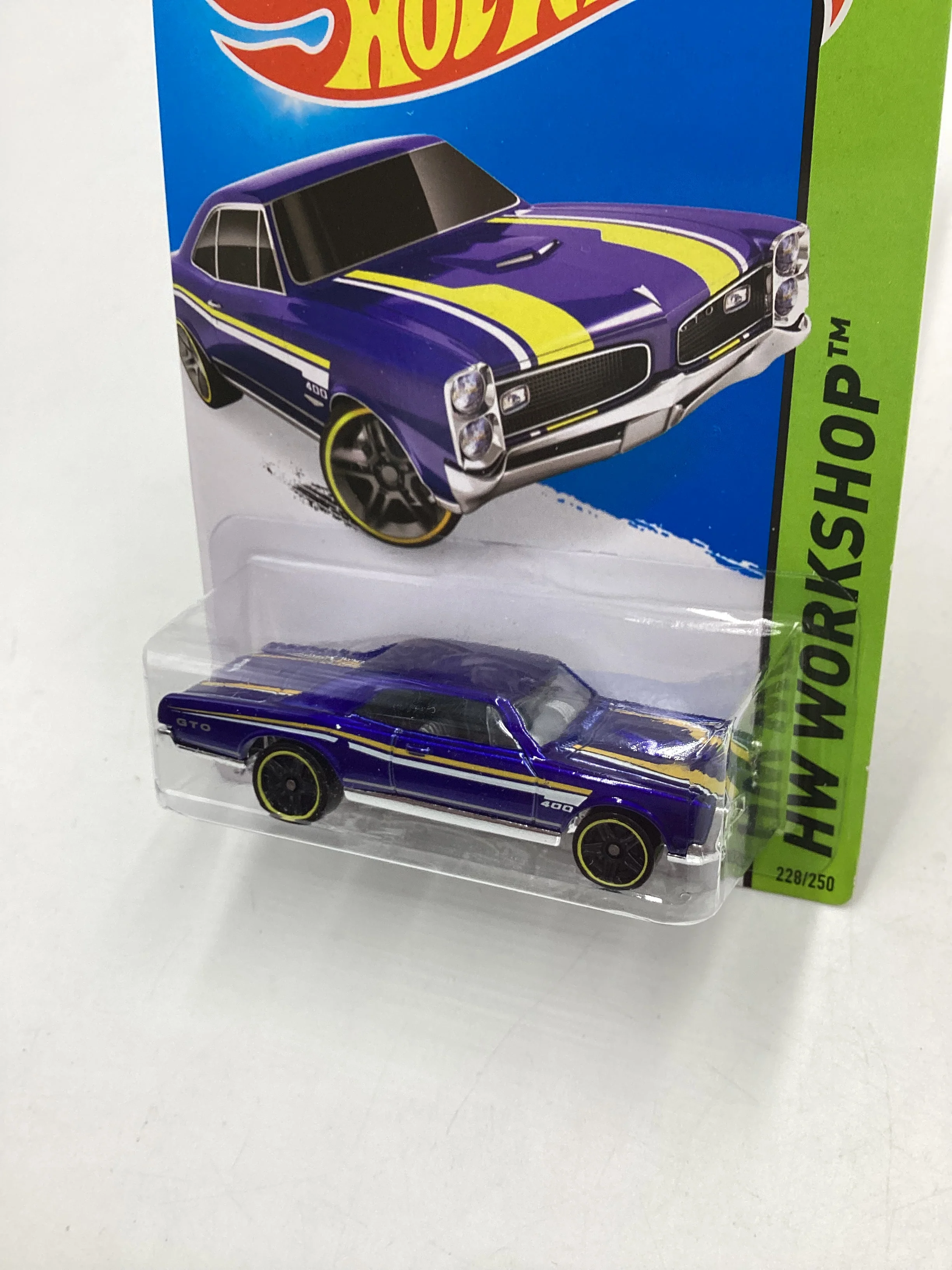 2015 Hot Wheels Workshop #228 67 Pontiac GTO Blue 60F - Image 4