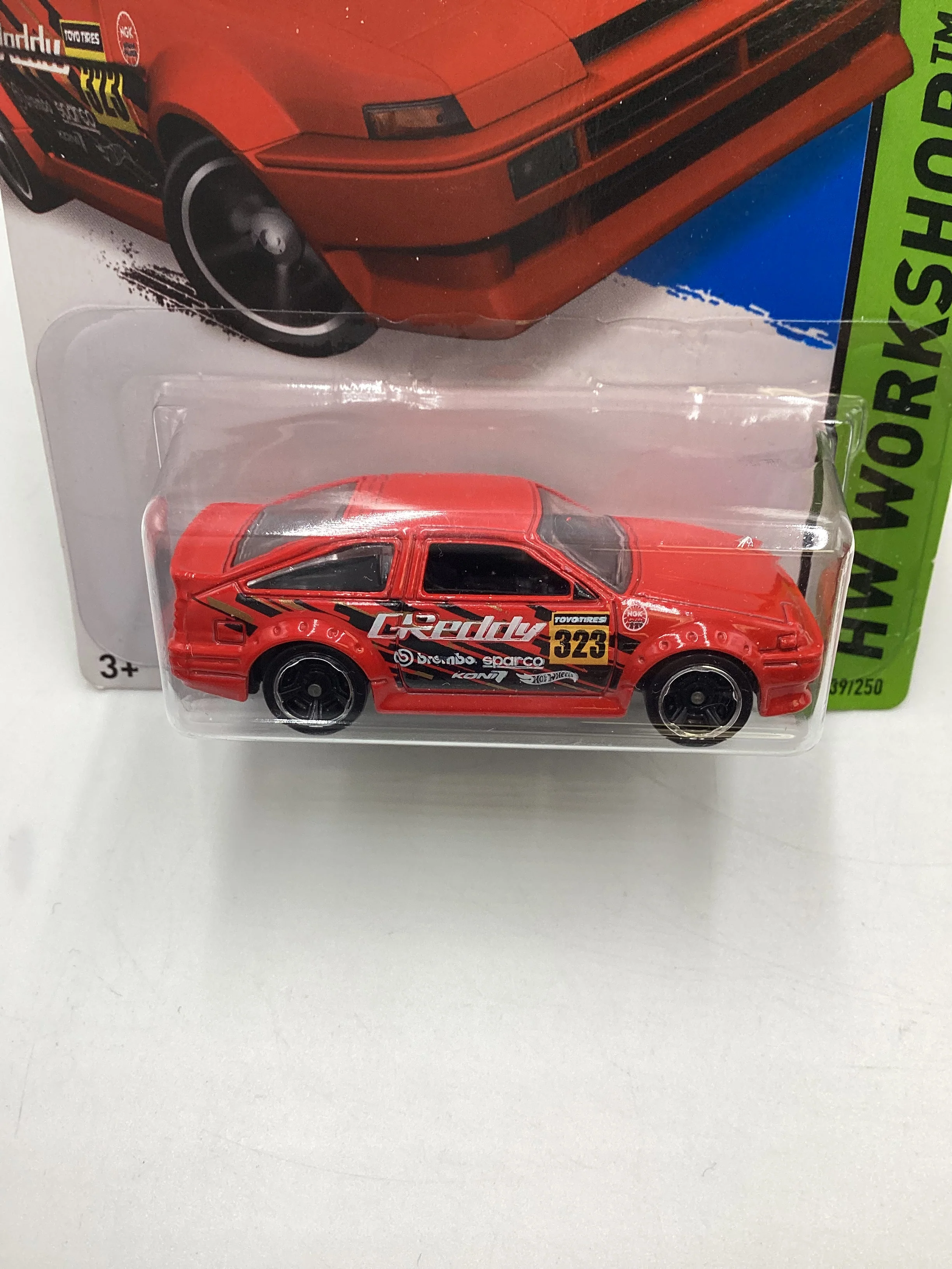 2015 Hot Wheels Workshop #239 Toyota AE-86 Corolla Red - Image 3
