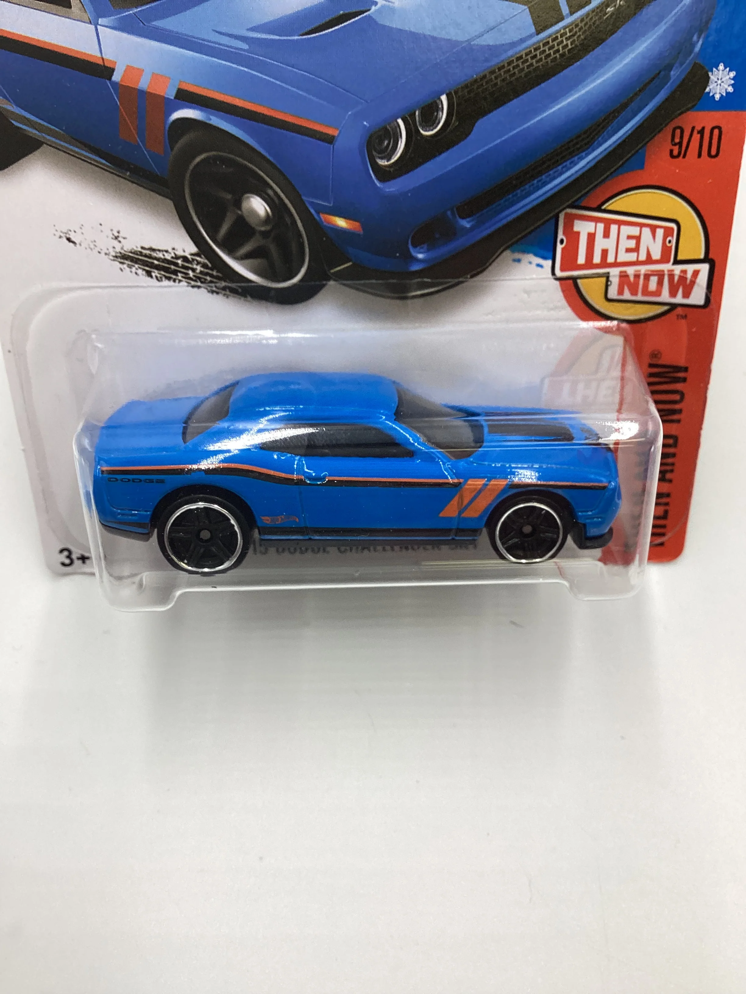 2016 Hot Wheels #109 15 Dodge Challenger SRT Blue Target Snowflake Card 237F - Image 3