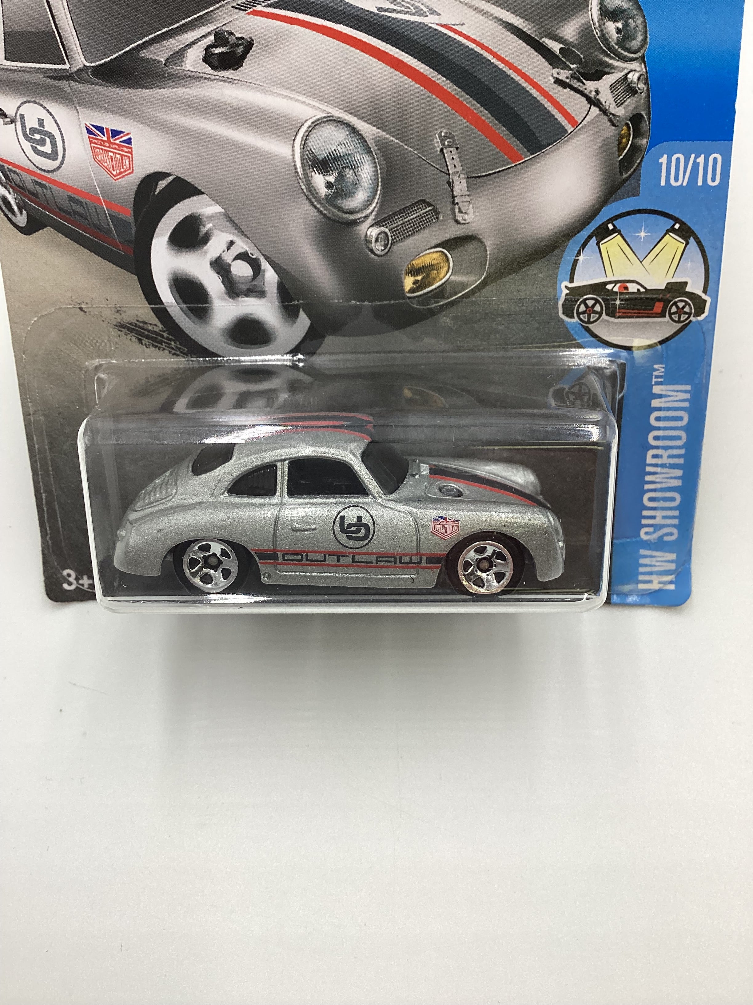 2016 Hot Wheels #120 Porsche 365A Outlaw Silver Target Spring Card 240B - Image 3