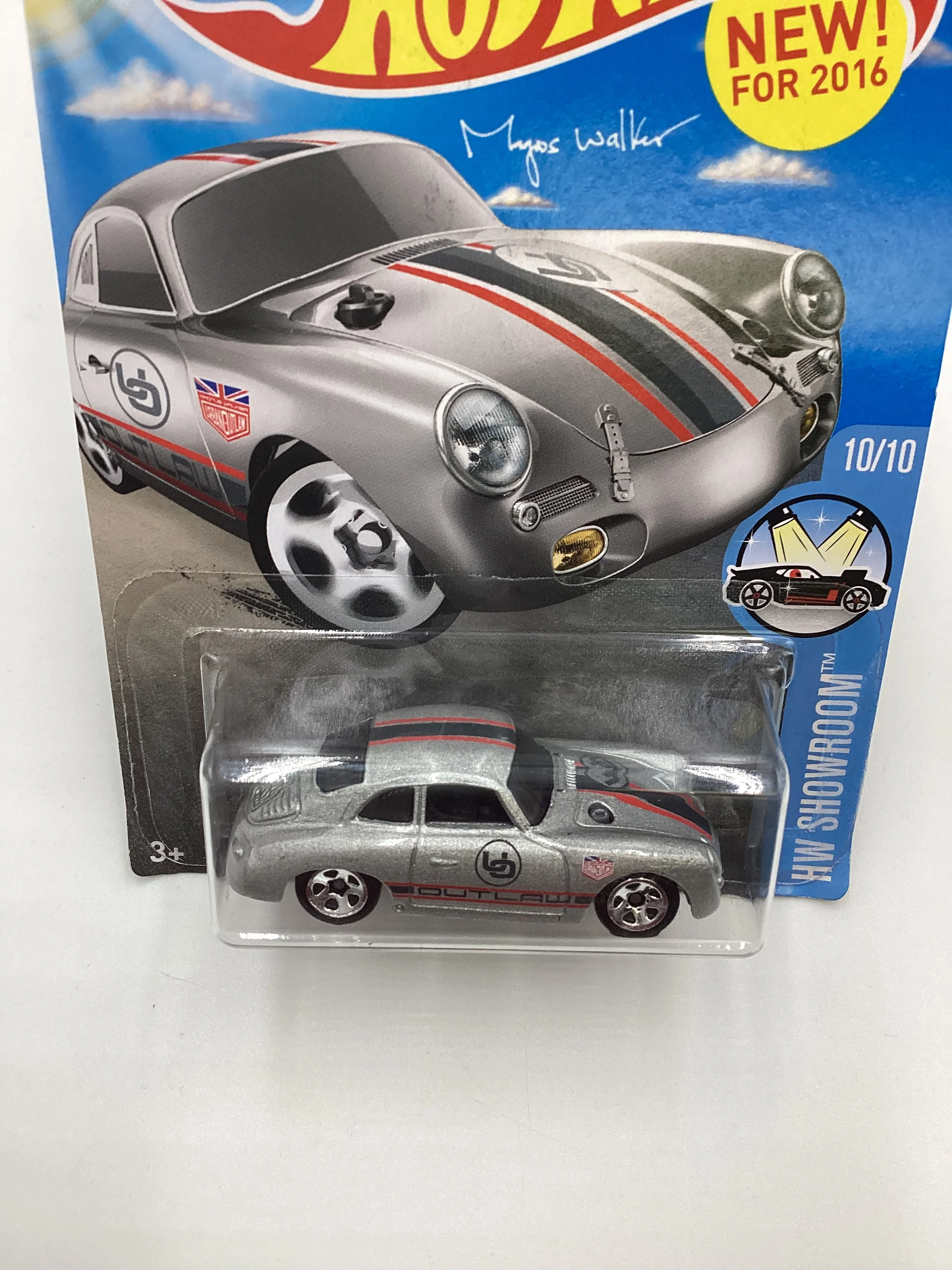 2016 Hot Wheels #120 Porsche 365A Outlaw Silver Target Spring Card 240B - Image 6
