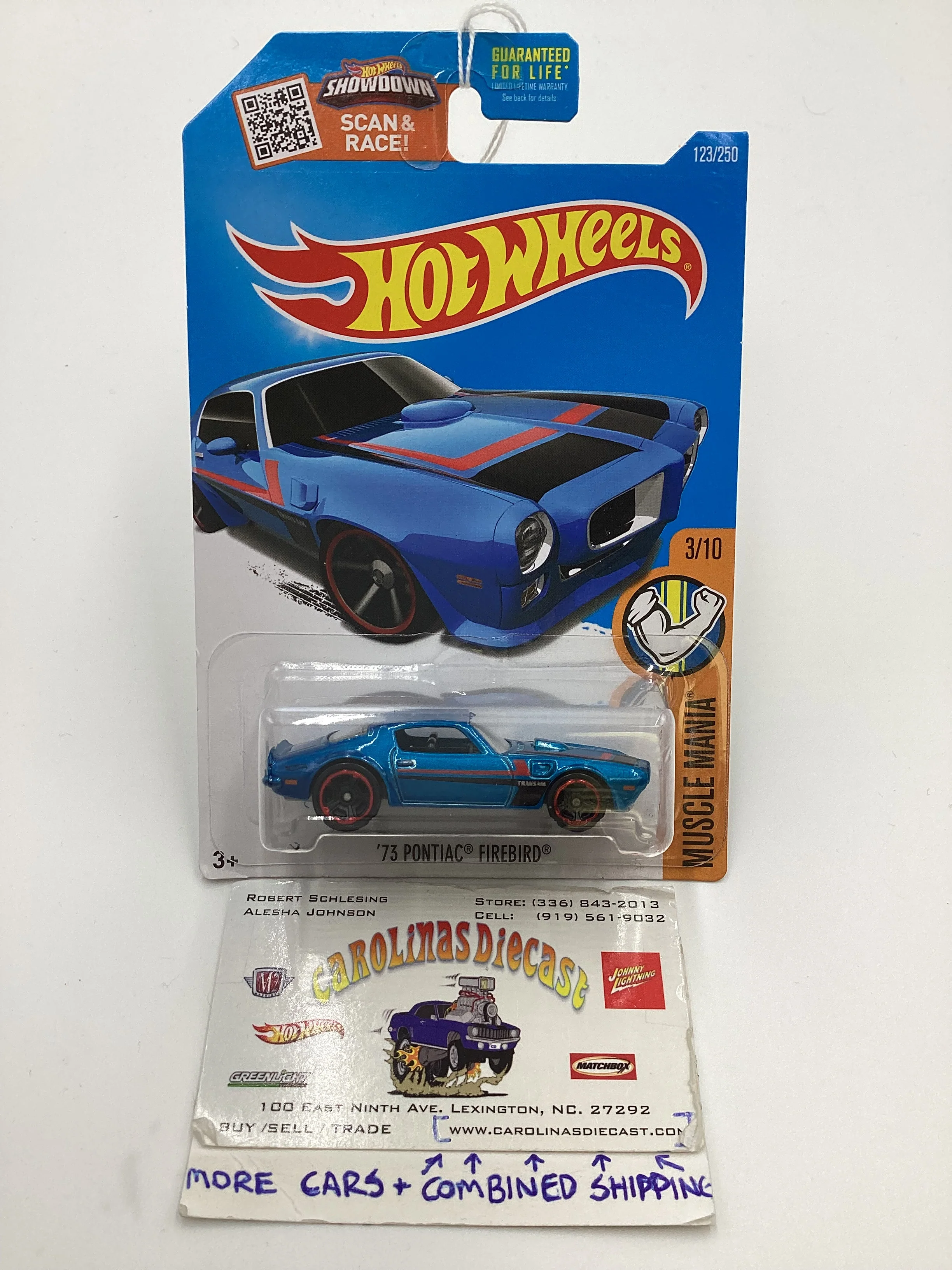 2016 Hot Wheels #123 73 Pontiac Firebird Blue 47F