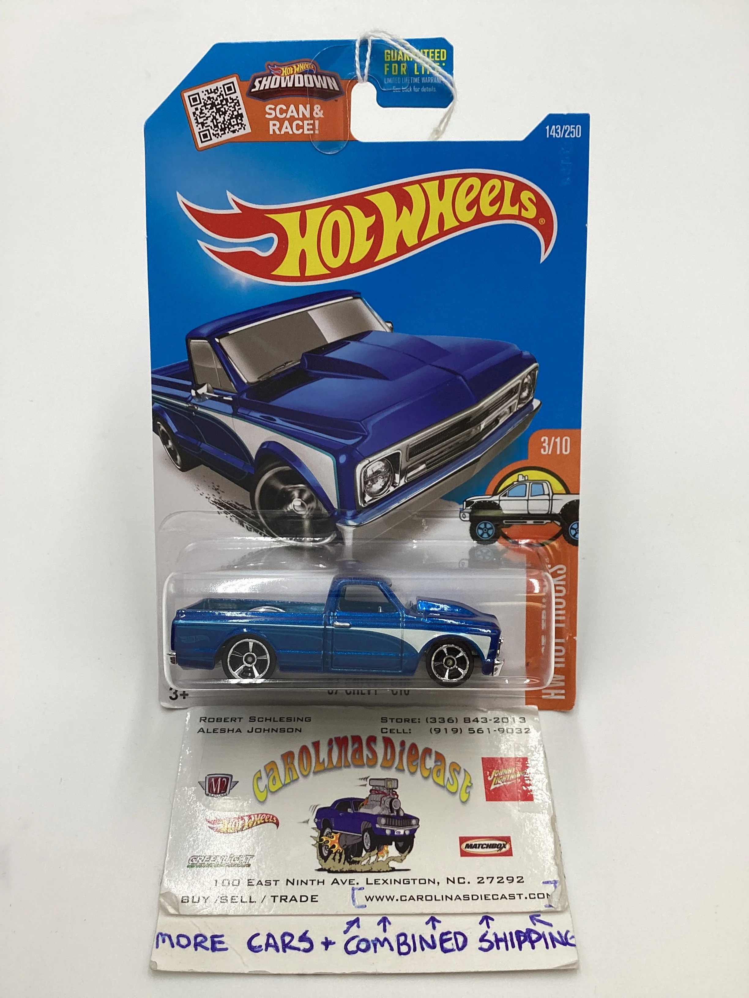 2016 Hot wheels #143 67 Chevy C10 Blue 8D