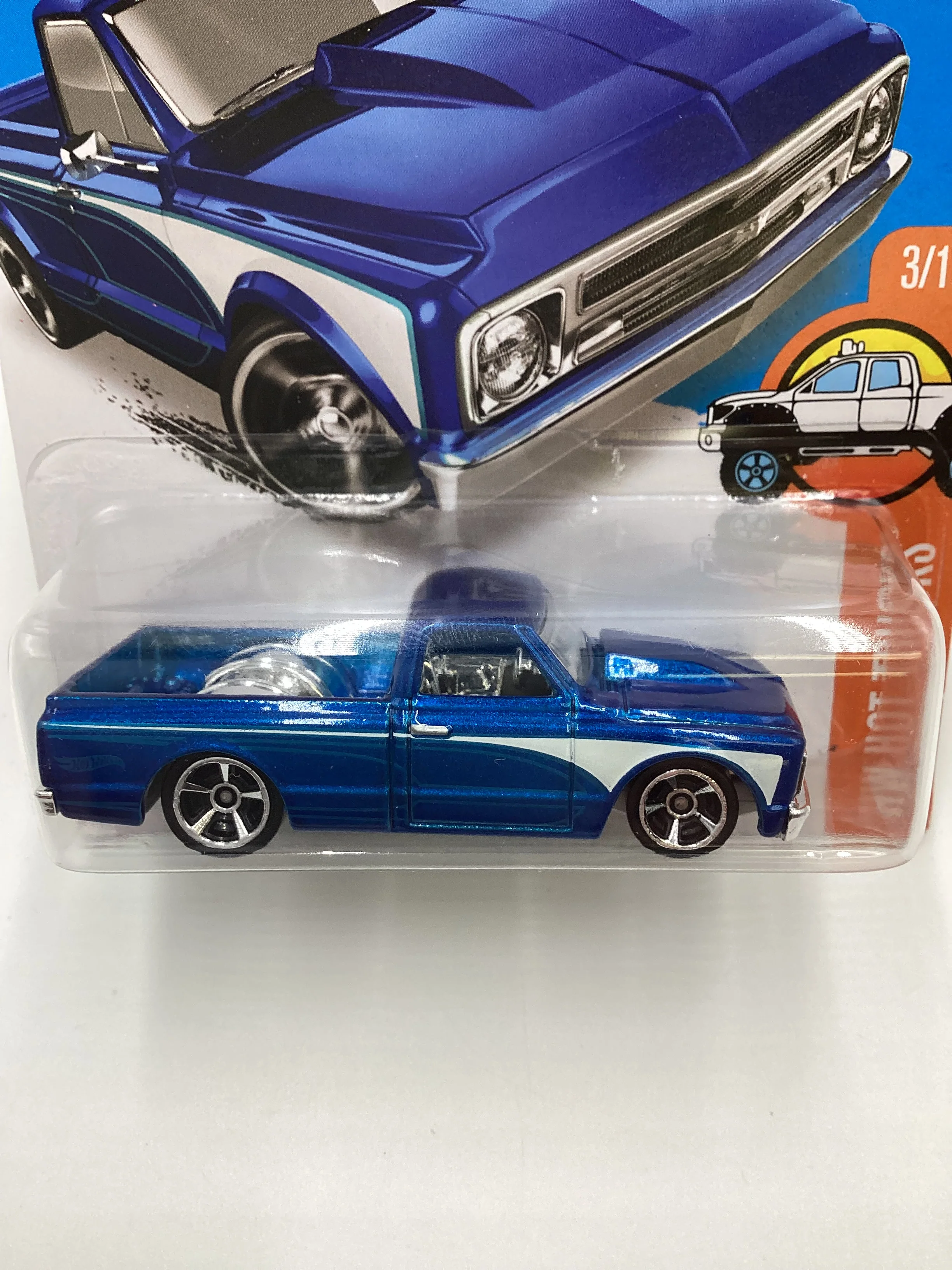 2016 Hot wheels #143 67 Chevy C10 Blue 8D - Image 3