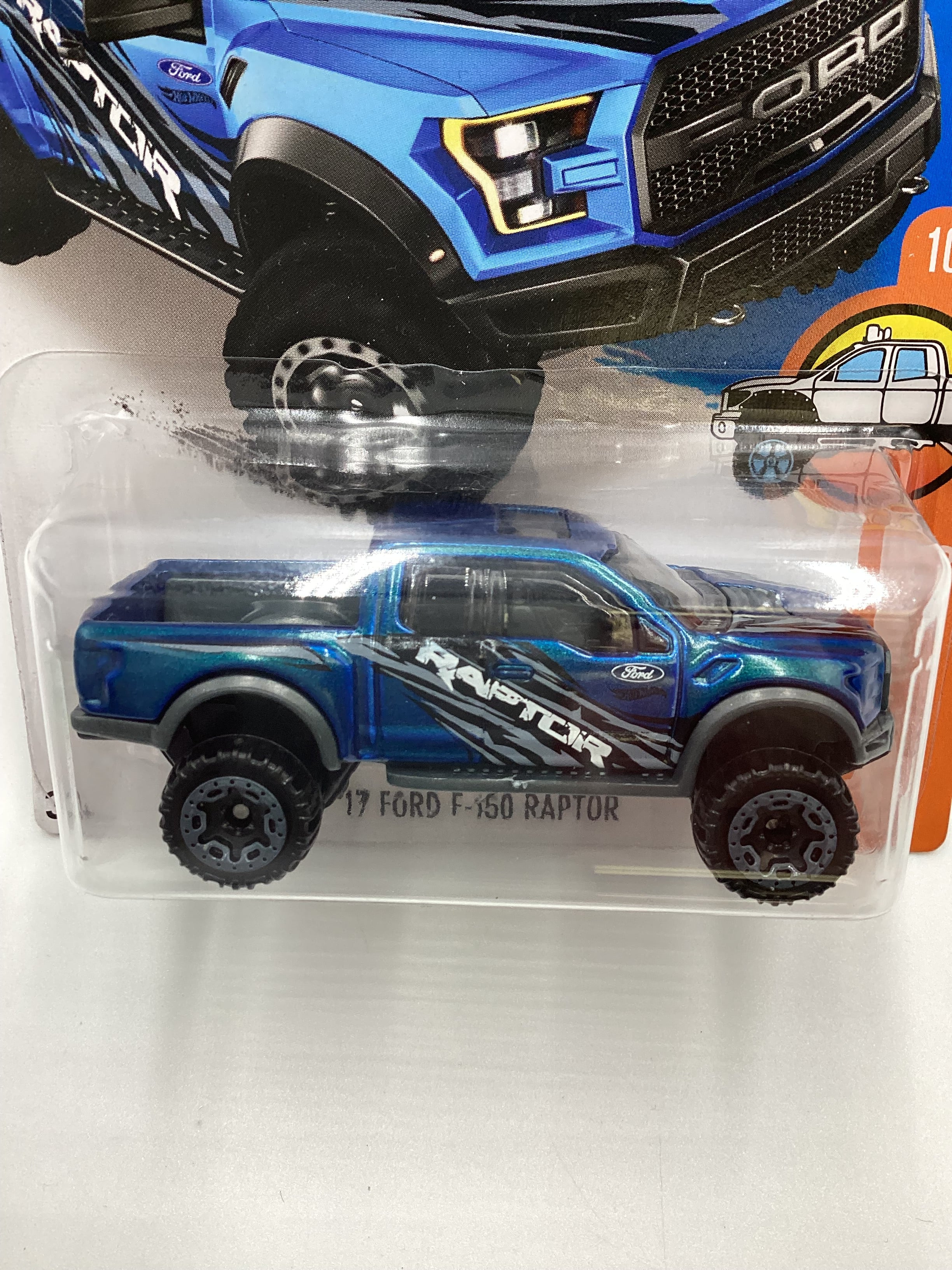 2016 Hot Wheels #150 17 Ford F-150 Raptor Blue 31A - Image 3