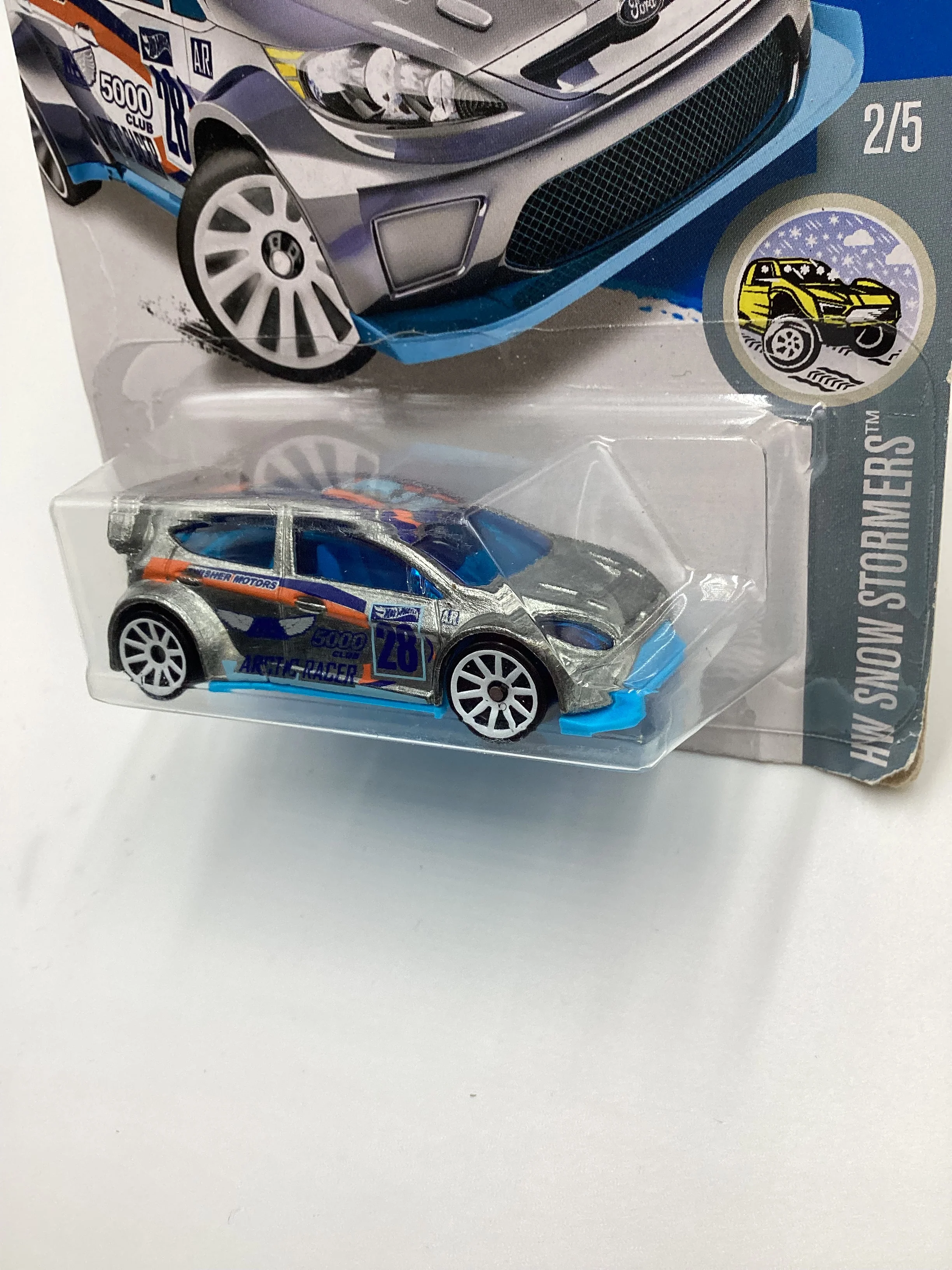 2016 Hot Wheels #157 12 FORD FIESTA Zamac Bad Card and J hook - Image 4