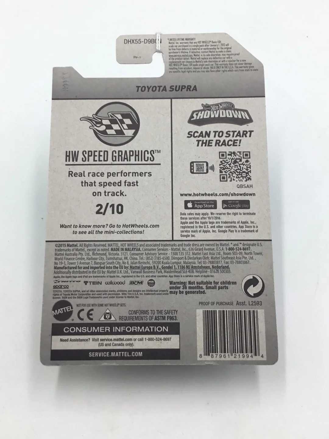 2016 Hot Wheels #177 Toyota Supra - Image 6