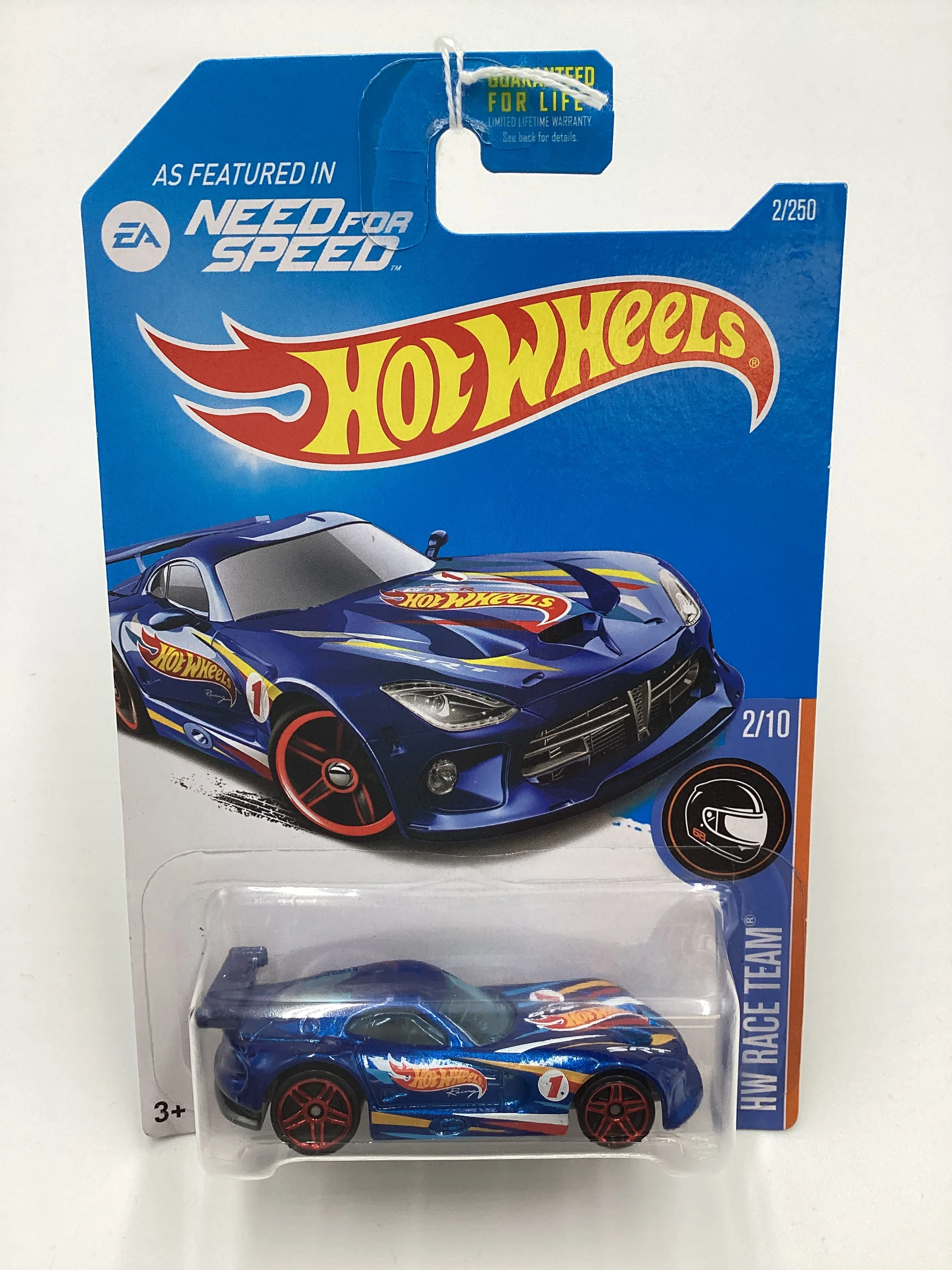 2016 Hot Wheels #2 SRT Viper GTS-R Blue Need For Speed Card 60F - Image 2