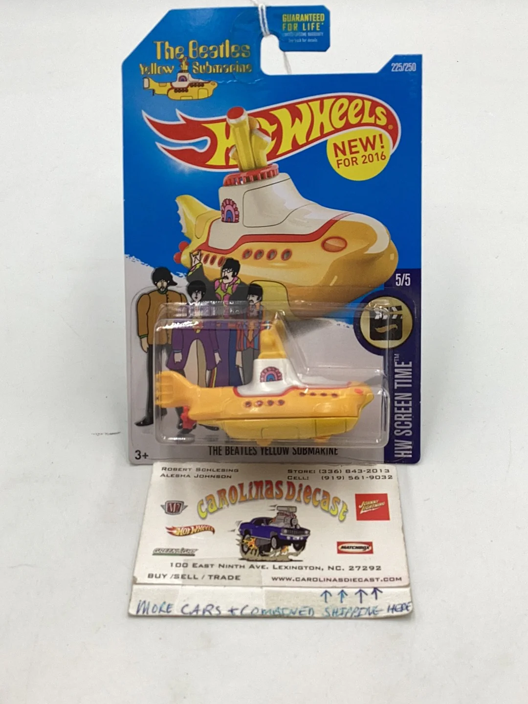 2016 Hot Wheels #225 The Beatles yellow submarine 121E