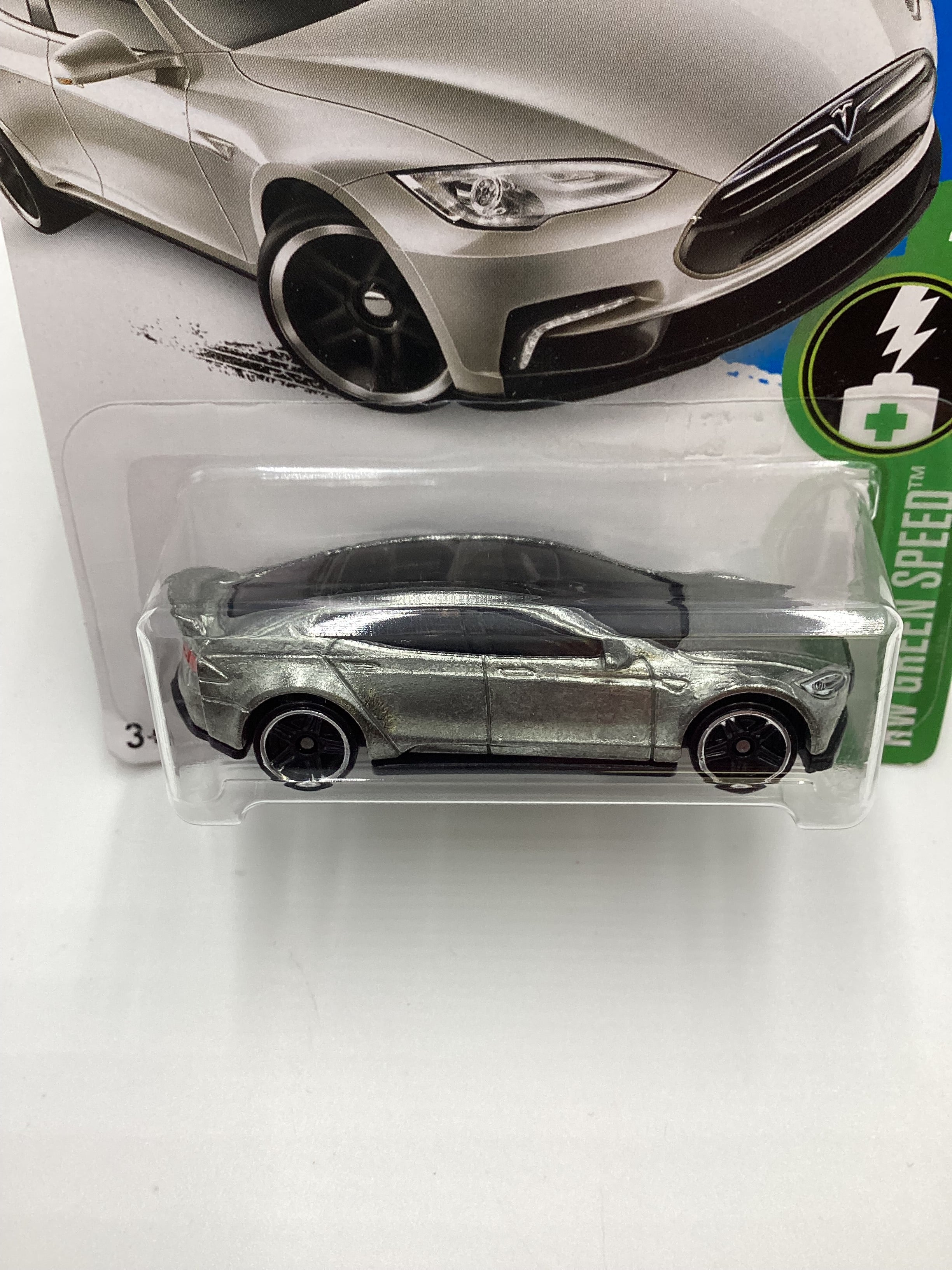 2016 Hot Wheels #242 Tesla Model S Factory Sealed Zamac Walmart Exclusive with protector - Image 3