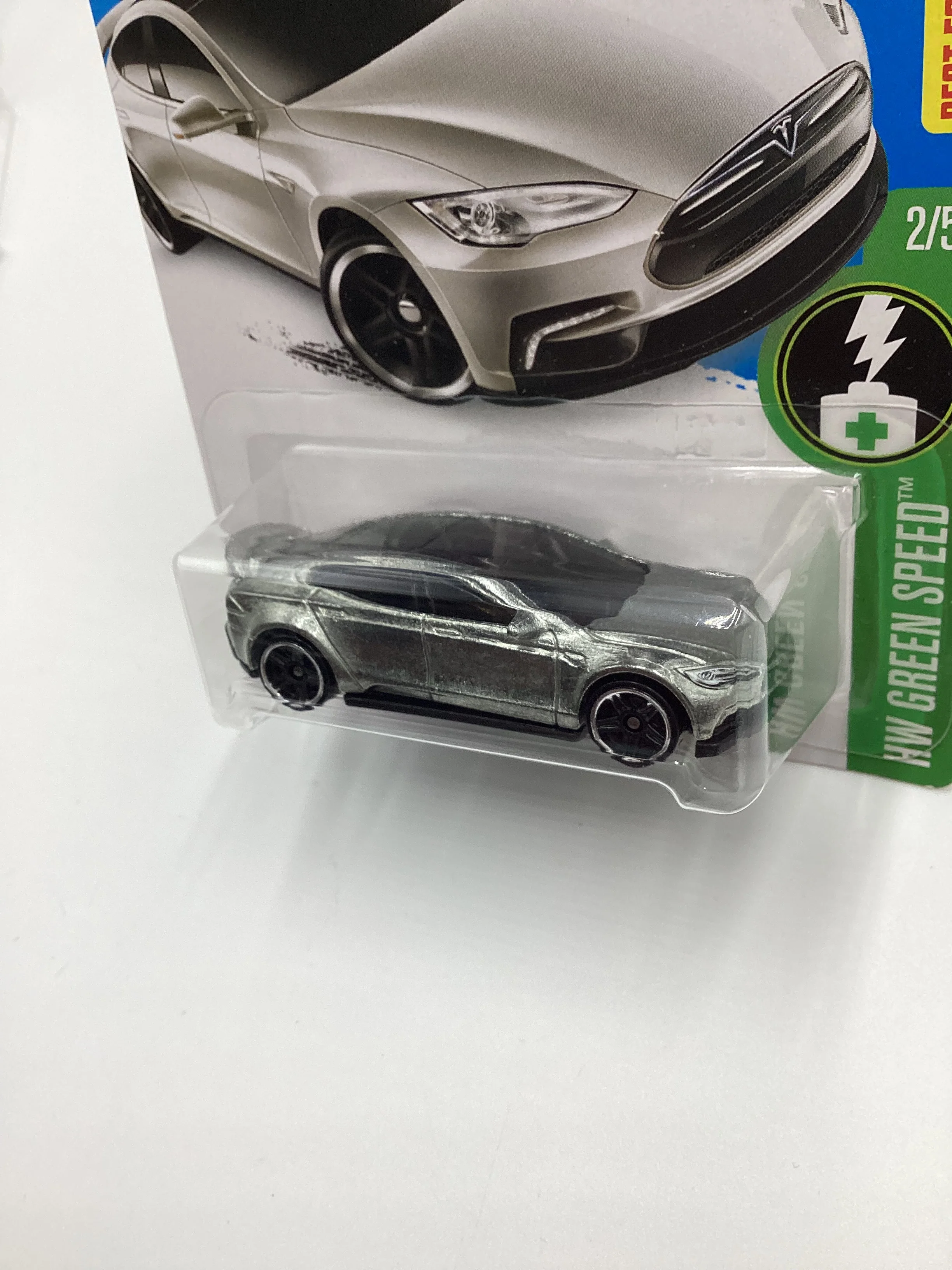 2016 Hot Wheels #242 Tesla Model S Factory Sealed Zamac Walmart Exclusive with protector - Image 4