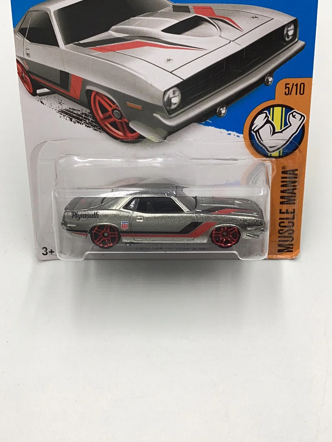 2016 Hot Wheels #125 ‘70 Plymouth AAR Cuda Walmart Exclusive Zamac 147G - Image 2