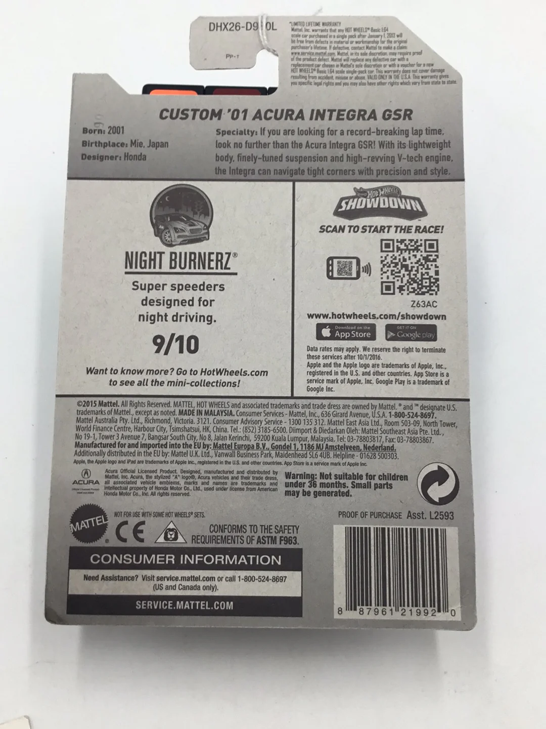 2016 hot wheels  #89 Custom 2001 Acura Integra GSR NN3 - Image 6