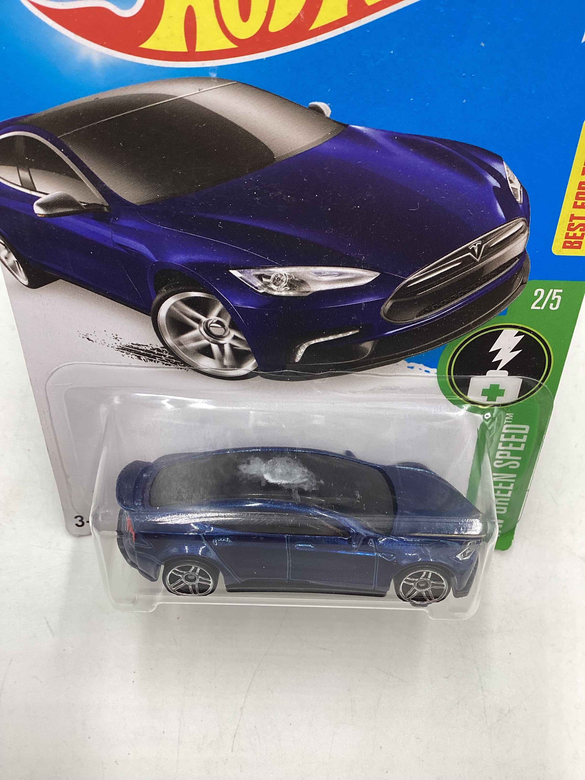 2016 Hot wheels HW Green Speed #242 Tesla Model S (Roof Rub) 50B - Image 6