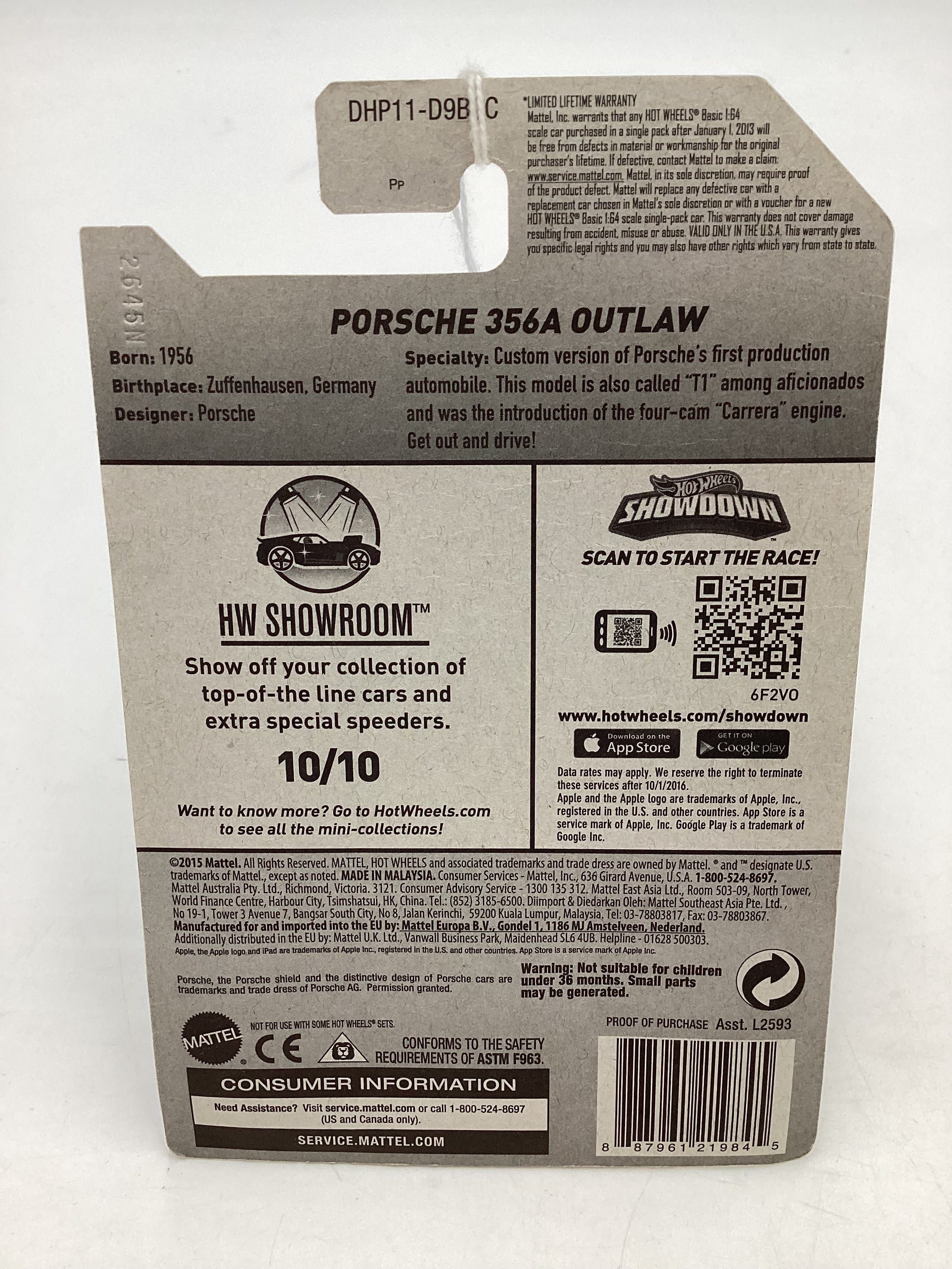 2016 Hot wheels Magnus Walker #120 Porsche 365A Outlaw Black 100C - Image 7