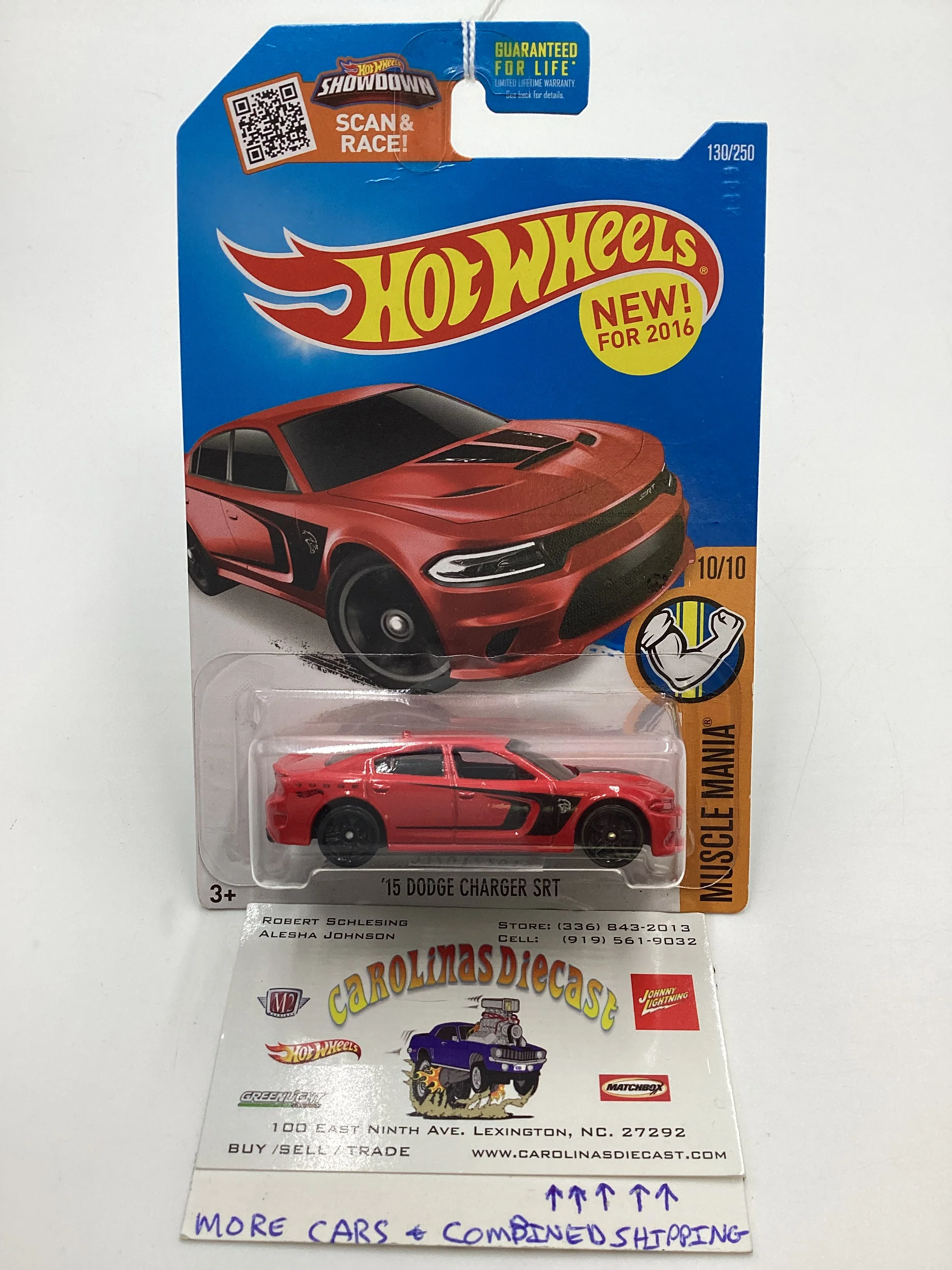 2016 Hot Wheels Muscle Mania #130 15 Dodge Charger SRT Red 46A