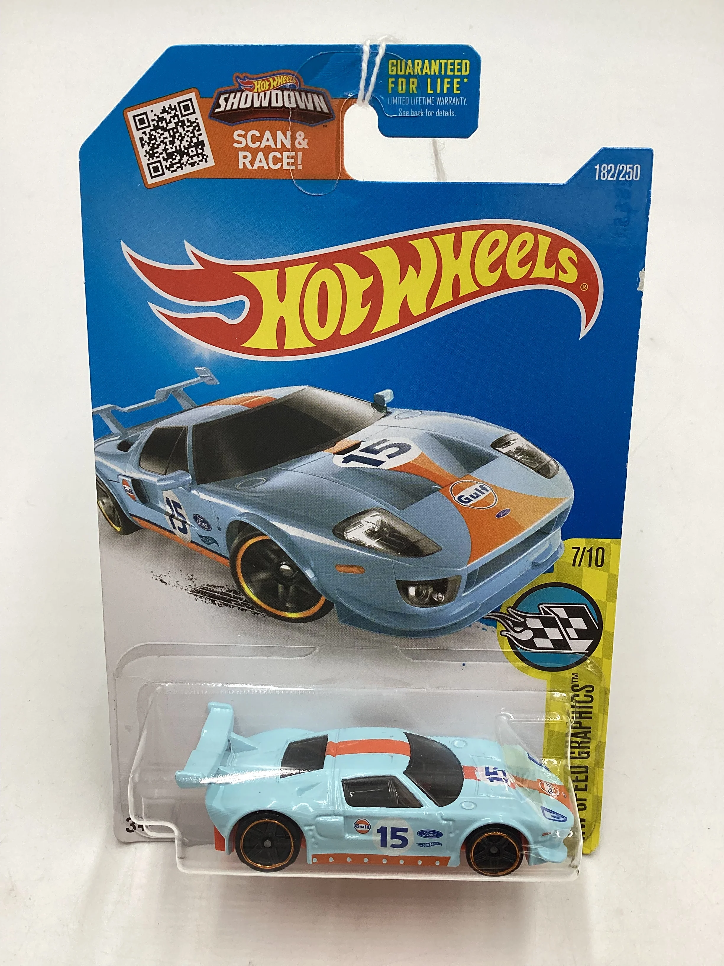 2016 Hot wheels Speed Graphics #182 Ford GT Gulf Blue 22C - Image 2